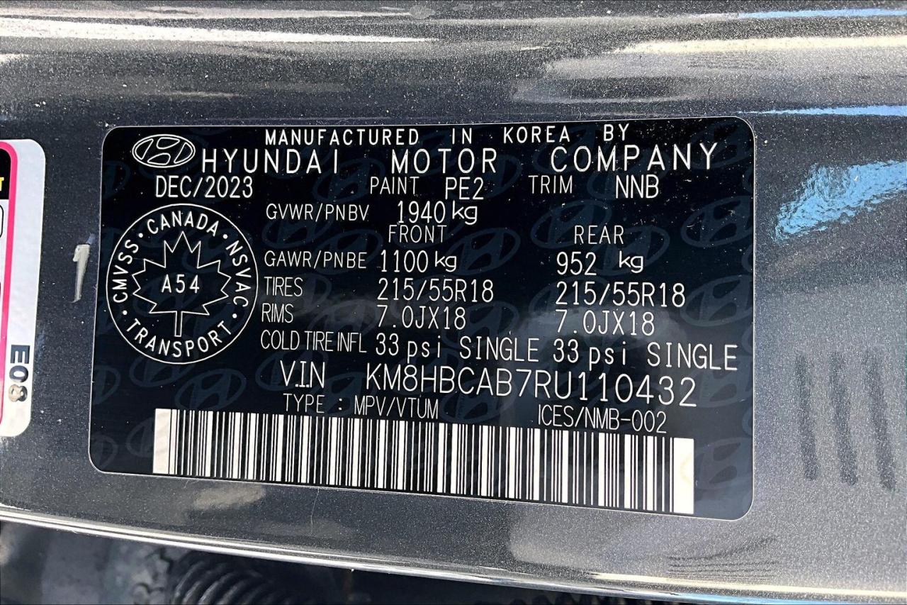 2024 Hyundai KONA PREFERRED AWD   HEATED SEATS/STEER   ADAPT. CRUISE Photo