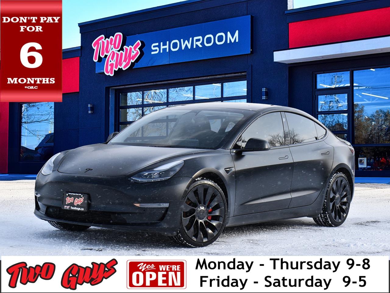 2022 Tesla Model 3 Performance AWD   Matte Wrap   Black Lthr Photo