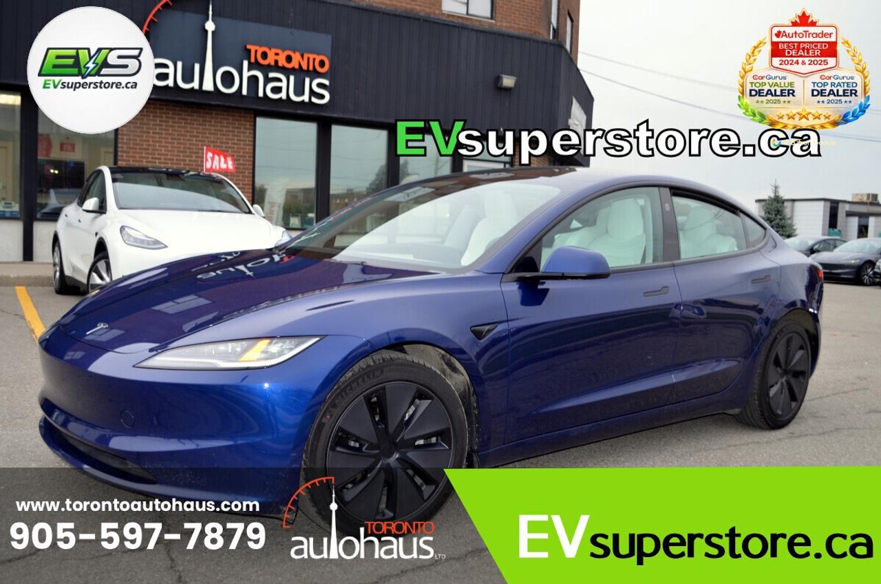 2025 Tesla Model 3 WHITE INT I AWD I OVER 100 TESLAS EVSUPERSTORE.CA Photo0
