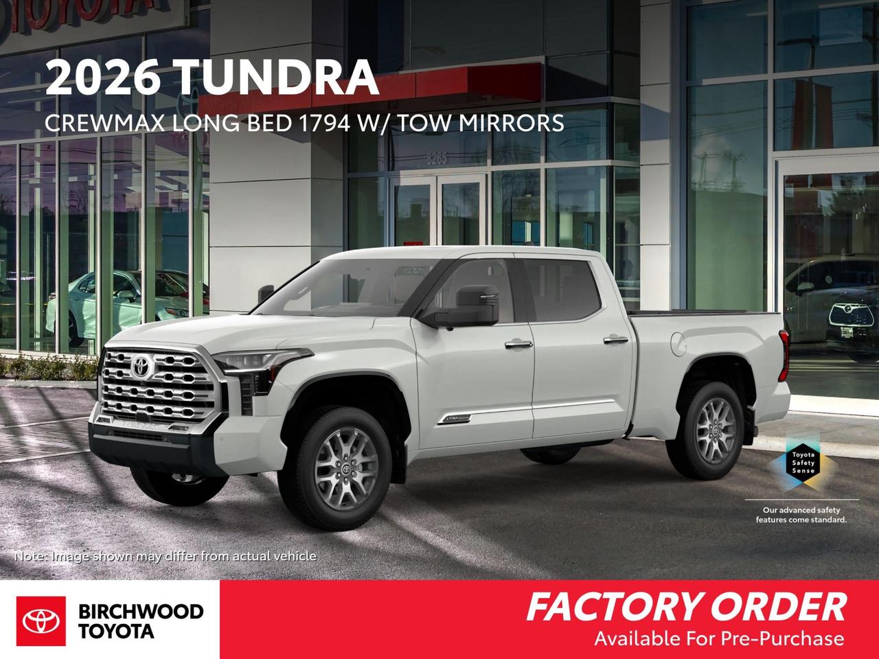 Experience is Everything at Birchwood Toyota! Our mission is to provide the most transparent and efficient sales process for our customers. We strive to provide the best service possible, whether you visit us in person, shop our website, or take advantage of our buy from home program.

Find out what FACTORY INCENTIVES or BIRCHWOOD PROMOTIONS may apply to the vehicle youre interested in driving. Call now! 204-889-3700. 

This vehicle qualifies for Birchwood Toyota Shield, which includes:

Guardian Protection:
- Cosmetic Wheel Protection
- Paintless Dent Repair
- Key/Remote Replacement


Vehicle may not be exactly as shown.

Dealer Permit #0025
Dealer permit #0025