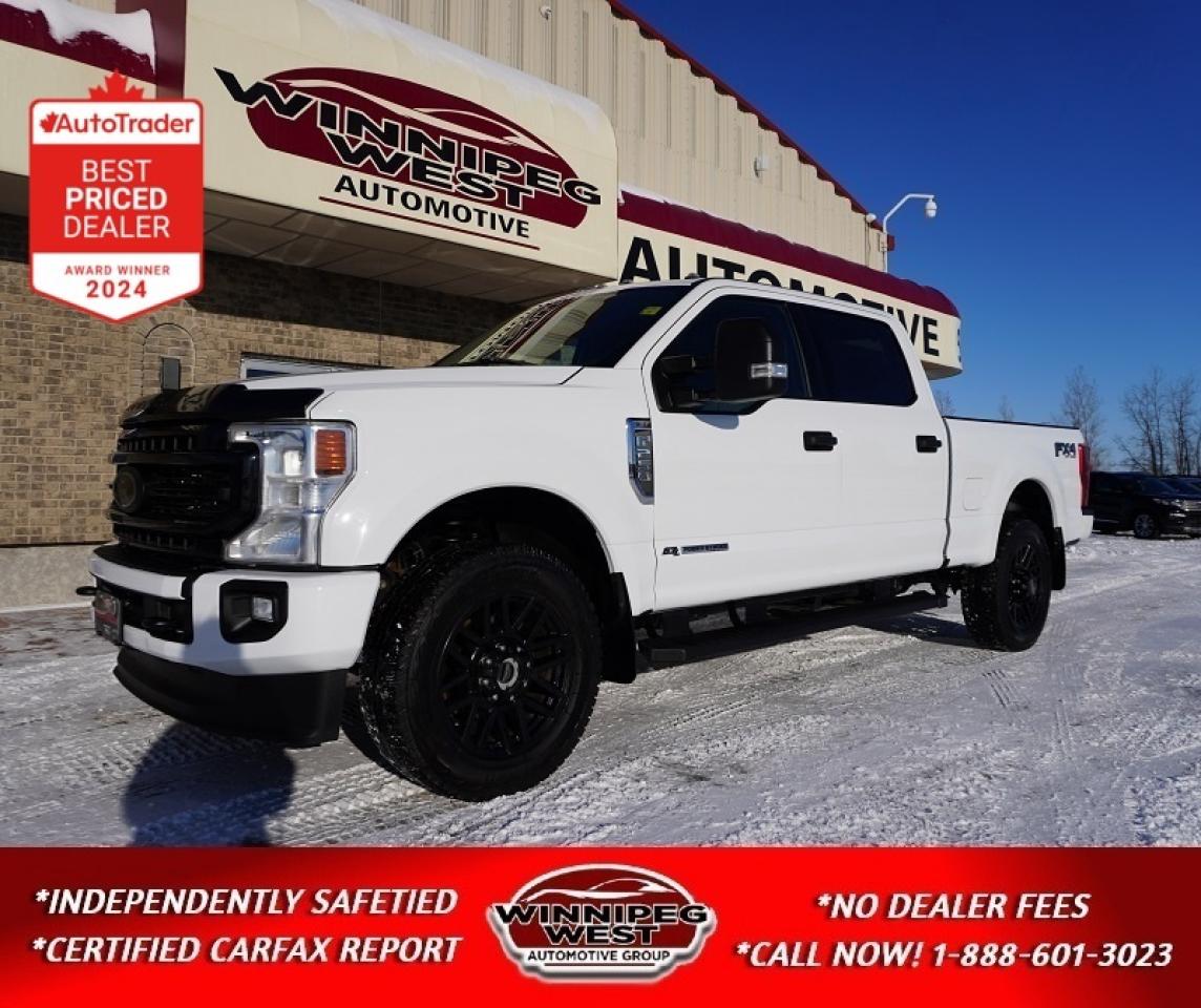 *** Dealer arranged financing on site! Quick, Simple,  no calls or waiting on bank appointments required!! Drive away today ***   NO ADMINISTRATION FEES!!

RARE 2022 Ford F-250 Super Duty SPORT | Blackout Package | FX4 | 6.7L Power Stroke Diesel | LOW KMS 

EXCEPTIONALLY CLEAN & HARD TO FIND. This is a rare SPORT & BLACKOUT PACKAGE 2022 Ford F-250 Super Duty Crew Cab FX4 4x4, powered by the legendary 6.7L Power Stroke Turbo Diesel. Low kilometers, extremely well cared for, and loaded with the right options. This premium Super Duty is work and play ready and will not last long. If youve been waiting for a clean, sharp, properly equipped F-250, this is the one.

PERFORMANCE & DRIVETRAIN

- 6.7L Power Stroke Turbo Diesel V8 (475 HP / 1,050 lb-ft of torque)
- All-new 10-speed automatic transmission
- FX4 Off-Road Package
- Auto 4x4 with 2-stage transfer case
- Electronic locking rear axle
- Factory exhaust brake
- HD GVWR package

TOWING & WORK READY

- Factory tow package
- Integrated trailer brake controller
- 5th wheel / gooseneck prep (rails installed)
- Upfitter switches
- Full extendable tow mirrors
- Line-X spray-in bedliner
- Ideal for construction, towing, RV, fifth wheel, or commercial use.

SPORT & BLACKOUT APPEARANCE (RARE)

- Full SPORT appearance package
- Painted bumpers, grille, handles, mirror caps, and side steps
- Factory blackout package
- Black grille, wheels, badging, and trim
- 18-inch black alloy sport wheels
- Black side steps
- Tinted windows
- Fog lights and tow hooks

INTERIOR & TECHNOLOGY

- Power bucket seats (5-passenger) with full center console
- Power adjustable pedals
- Large touchscreen SYNC infotainment system
- Premium audio system
- Apple CarPlay and Android Auto
- Bluetooth connectivity
- 4G LTE Wi-Fi hotspot
- Backup camera
- Rear parking sensors
- Blind spot monitoring with cross-traffic alert
- Remote start and keyless entry

This 2022 Ford F-250 Super Duty is a rare and highly desirable combination, featuring the SPORT and BLACKOUT packages, FX4 Off-Road 4x4, and the powerful 6.7L Power Stroke diesel. With low kilometers, excellent service history, and a non-smoker interior, this truck is exceptionally clean inside and out and has been very well maintained. It is truly work and play ready, offering the capability, reliability, and appearance buyers are looking for in a premium Super Duty. Do not waitclean, great-looking, well-optioned diesel F-250s like this are hard to find and sell fast.


Comes with a Manitoba Safety Certification, and we have many Extended Powertrain warrantys available on your vehicle purchase up to 10-year coverage (on eligible vehicles see dealer for details). Financing on site with Zero down financing OAC. Trades accepted. View at Winnipeg West Automotive Group, 5195 Portage Ave. (only a couple of minutes past the new Costco) Dealer permit # 6007, Call now 1(888) 601-3023. This Car is located in Winnipeg Manitoba,  however we can have it shipped anywhere in North America relatively inexpensively.