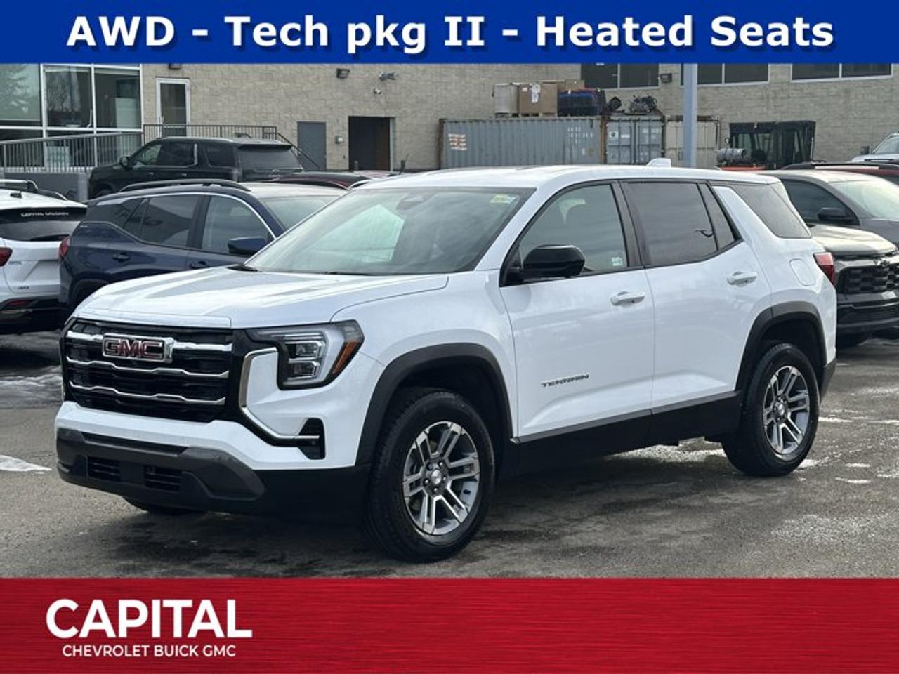 Recent Arrival!Ask for the Internet Department for more information or book your test drive today! Call 403-256-4960 for fast answers at your fingertips! Disclaimer: All prices are plus taxes. See dealer for details. AMVIC Licensed Dealer # B2020028.2025 Terrain 8-Speed Automatic with Overdrive AWD Terrain Elevation, AWD, 2-Way Power Driver Lumbar Seat Adjuster, 3-Channel Programmable Universal Home Remote, 8-Way Power Driver Seat Adjuster, AutoSense Hands-Free Power Programmable Liftgate, Brushed Aluminum Roof Rails, Cabin Humidity & Windshield Temperature Sensor, Convenience Package II, Dual-Zone Automatic Climate Control, Front Intermittent RainSense Wipers, Heated front seats, Heated steering wheel, Heated Wiper Park, Overhead Sunglass Storage, Wheels: 17 Grazen Metallic Machined Aluminum, Wireless Charging For Devices.