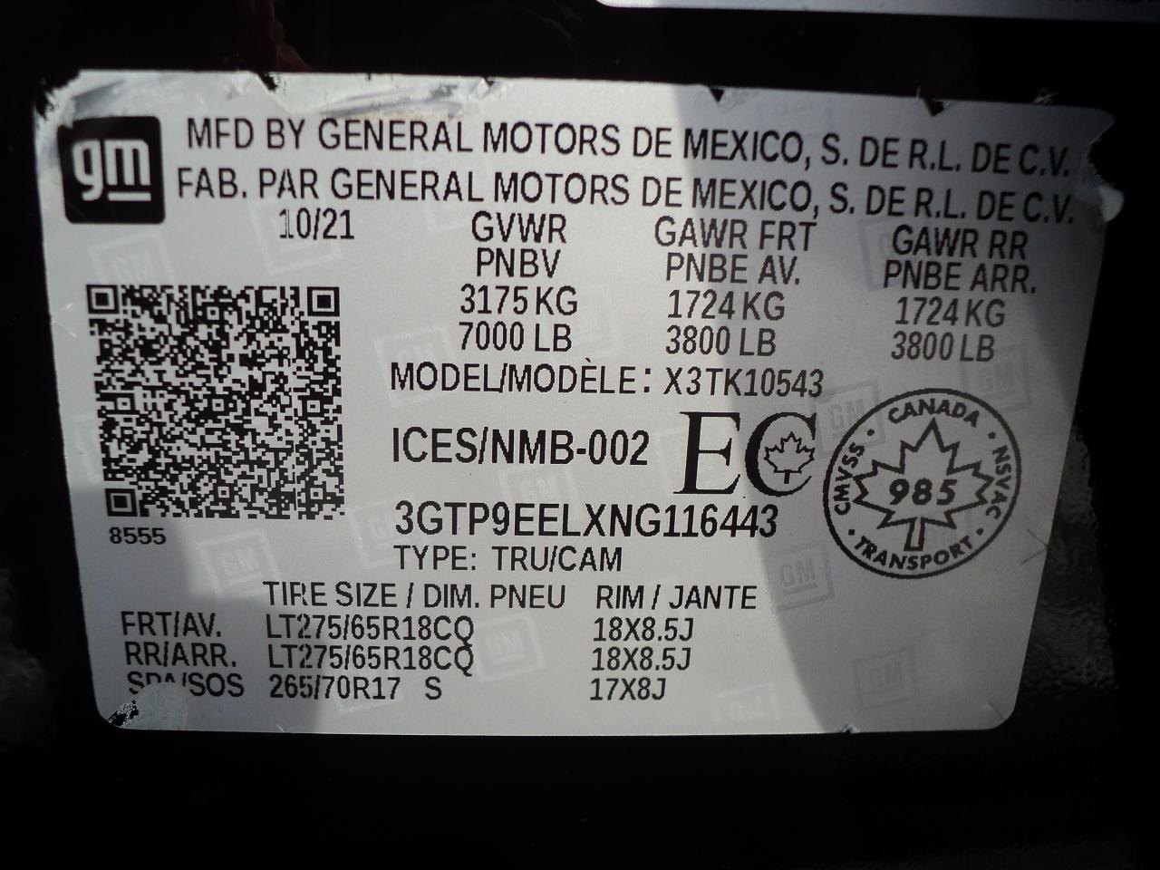 2022 GMC Sierra 1500 Limited AT4 CrewCab 4WD 6.2L8cyl 5'10"Box RoofNav Photo