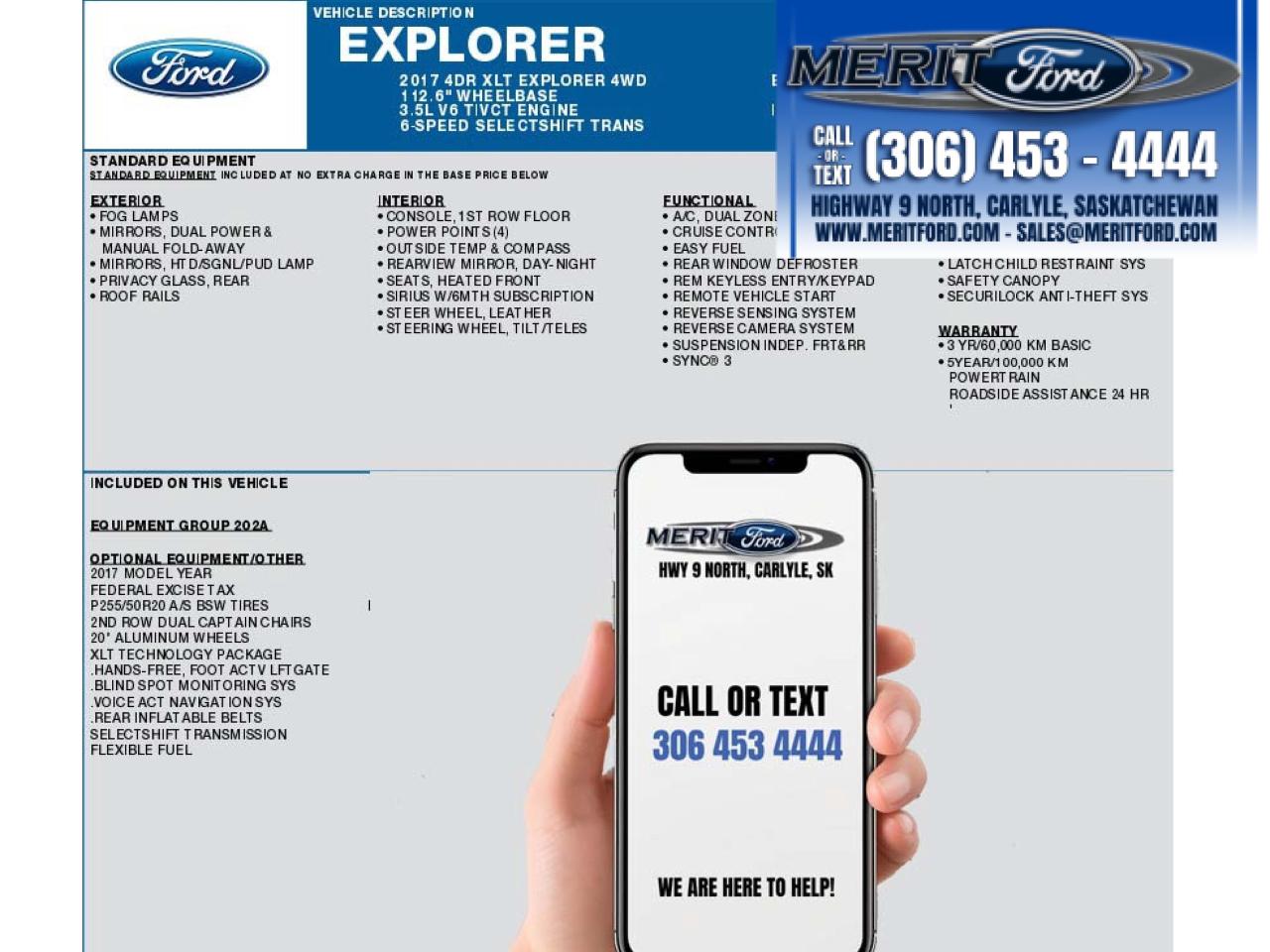 2017 Ford Explorer XLT Leather, 3.5L V6 202A ++ Photo1