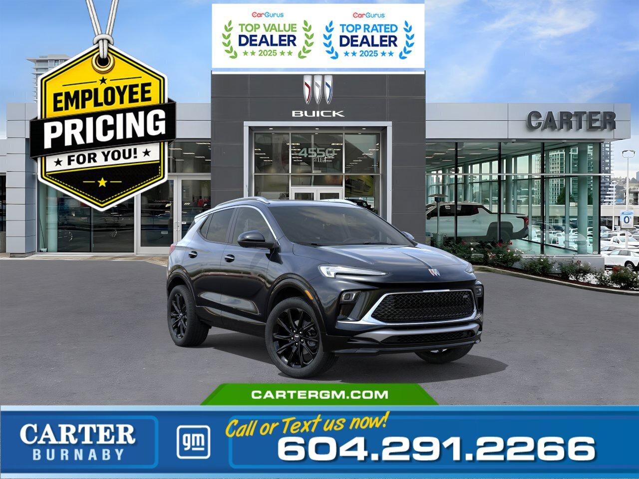 GREAT NEWS! THE EMPLOYEE PRICING EVENT IS BACK! Take advantage of exclusive Employee Pricing on eligible new vehicles and enjoy exceptional value for a limited time. This is your opportunity to save on the vehicle youve been waiting for while inventory lasts. Contact us today to confirm your eligibility and discover the available offers on your preferred model.  WHY CARTER GM BURNABY?  - An unrivalled vehicle purchasing experience! - Exceeding our loyal customers expectations since 1963 - 4.5 Google star rating with 2,300+ customer reviews) - CarGurus Top-Rated Dealer 2025 Award - CarGurus Top Value Dealer 2025 Award - Vehicle trades welcome! Best price guaranteed! - We provide upfront pricing, zero hidden fees, and 100% transparency - Fast approvals and 99% acceptance rates (no matter your current credit status!) - Multilingual staff (many languages spoken) - Comfortable non-pressured environment with in-store television, WIFI and a childrens play area! - In-store restaurant: fresh daily menu        Were here to help you drive the vehicle you want, the vehicle you deserve! QUESTIONS? GREAT! WEVE GOT ANSWERS! To speak with a friendly vehicle specialist - CALL NOW! The advertised price includes all standard dealer fees and any applicable manufacturer or dealer incentives. It does not include applicable taxes, licensing, insurance, or optional products or services. Dealer fees will be clearly broken out and itemized on the bill of sale, maximum total of fees $699.00. Prices are shown in Canadian dollars. While we make every effort to ensure accuracy, vehicle details, pricing, options, and availability are subject to change without notice. Please confirm all information with dealership sales management before purchase. Dealer Code: 81129