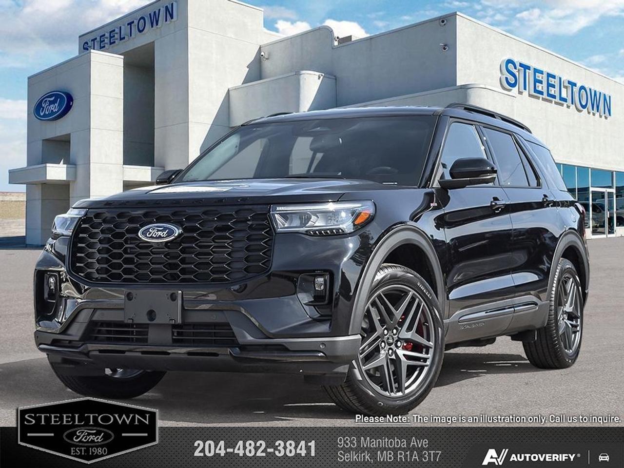 <b>BlueCruise,  Navigation,  B&O Audio,  360 Camera,  Remote Start!</b><br> <br> <br> <br>We value your TIME, we wont waste it or your gas is on us!   We offer extended test drives and if you cant make it out to us we will come straight to you!<br> <br>Offering a smooth and controlled ride with plenty of room for you and yours, this 2026 Ford Explorer is a fantastic family SUV. <br> <br>This Ford Explorer is the ultimate lifestyle vehicle with plenty of style and space for all of your passengers and cargo. It has the hauling capabilities of a midsize SUV combined with strong off-road capabilities. Whether your next family adventure is to the grocery store or over a high mountain pass, the Ford Explorer was built to get you there with ease.<br> <br>This Agate Black SUV has an Automatic transmission and is powered by a 300HP 2.3L 4 Cylinder Engine. <br> <br> Our Explorers trim level is ST-Line. This Explorer ST-Line steps things up with BlueCruise 1.2, inbuilt navigation, Bang & Olufsen audio, an aerial view camera system and a heated steering wheel. Also standard include 20 aluminum wheels, FordPass Connect 5G mobile hotspot internet access, adaptive cruise control, smart device remote engine start, and a power liftgate for rear cargo access. On the inside, occupants are treated to heated front seats, voice-activated dual-zone climate control, and a 13.2-inch infotainment screen with wireless Apple CarPlay and Android Auto. Safety features also include lane keep assist with lane departure warning, collision mitigation, automatic emergency braking, evasion assist, and rear parking sensors. This vehicle has been upgraded with the following features: BlueCruise, Navigation, B&O Audio, 360 Camera, Remote Start, Heated Steering Wheel, Heated Seats.<br><br> View the original window sticker for this vehicle with this url <b><a href=http://www.windowsticker.forddirect.com/windowsticker.pdf?vin=1FMUK8KH9TGA85084 target=_blank>http://www.windowsticker.forddirect.com/windowsticker.pdf?vin=1FMUK8KH9TGA85084</a></b>.<br> <br>To apply right now for financing use this link: <a href=http://www.steeltownford.com/?https://CreditOnline.dealertrack.ca/Web/Default.aspx?Token=bf62ebad-31a4-49e3-93be-9b163c26b54c&La target=_blank>http://www.steeltownford.com/?https://CreditOnline.dealertrack.ca/Web/Default.aspx?Token=bf62ebad-31a4-49e3-93be-9b163c26b54c&La</a><br><br> <br/> See dealer for details. <br> <br>Family owned and operated in Selkirk for 35 Years.  <br>Steeltown Ford is located just 20 minutes North of the Perimeter Hwy, with an onsite banking center that offers free consultations. <br>Ask about our special dealer rates available through all major banks and credit unions.<br>Dealer retains all rebates, plus taxes, govt fees and Steeltown Protect Plus.<br>Steeltown Ford Protect Plus includes:<br>- Life Time Tire Warranty <br>Dealer Permit # 1039<br><br><br> Come by and check out our fleet of 130+ used cars and trucks and 160+ new cars and trucks for sale in Selkirk.  o~o