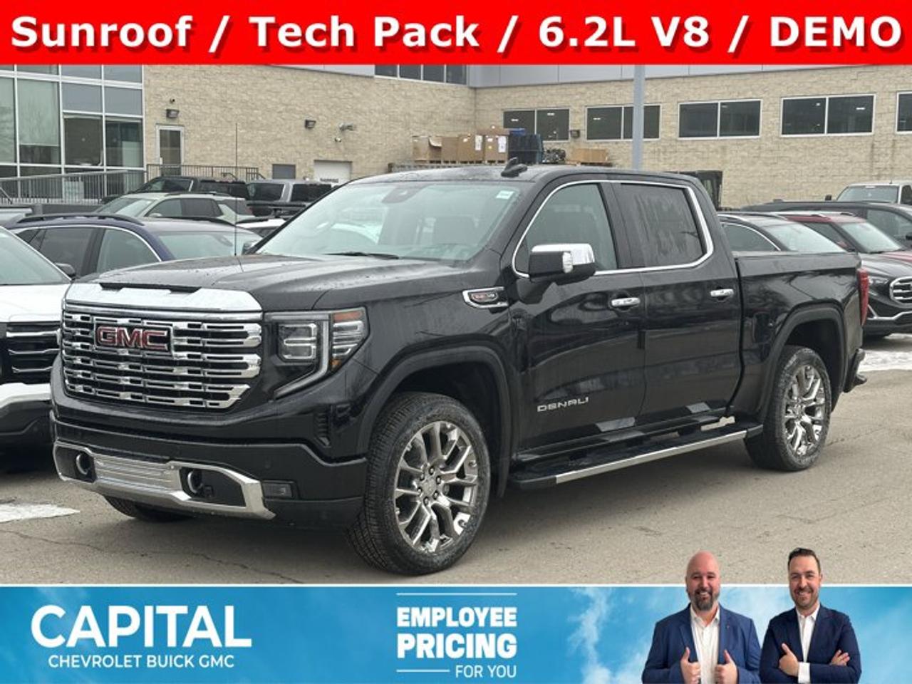 This GMC Sierra 1500 boasts a Gas V8 6.2L/376 engine powering this Automatic transmission. WHEELS, 22 TRANSIT STEEL WHEELS FOR LPO 22 WHEELS AND TIRES, TRANSMISSION, 10-SPEED AUTOMATIC WITH ELECTRONIC PRECISION SHIFT, ELECTRONICALLY CONTROLLED with overdrive, and tow/haul mode and steering column paddle shifters. Includes Cruise Grade Braking and Powertrain Grade Braking (STD), TECHNOLOGY PACKAGE includes (DRZ) Rear Camera Mirror and (UV6) Multicolour 15 Diagonal Head-Up Display.* This GMC Sierra 1500 Features the Following Options *REAR AXLE, 3.23 RATIO, PREMIUM FLOOR LINERS WITH REMOVABLE CARPET INSERT, FRONT, LPO, 22 (55.9 CM) BRIGHT SPLIT-SPOKE WHEELS LPO wheels will come with 4 steel 22 wheels from the factory with alignment specs set to 22 LPO wheel selected (dealer-installed), GVWR, 7100 LBS. (3221 KG) (STD), ENGINE, 6.2L ECOTEC3 V8 (420 hp [313 kW] @ 5600 rpm, 460 lb-ft of torque [624 Nm] @ 4100 rpm); featuring Dynamic Fuel Management, ENGINE BLOCK HEATER, DENALI PREFERRED EQUIPMENT GROUP includes standard equipment, ACTIVE EXHAUST, DUAL, SPORT-MODE ENABLED, 3 YEARS SIRIUSXM, Wireless, Apple CarPlay / Wireless Android Auto.* Stop By Today *For a must-own GMC Sierra 1500 come see us at Capital Chevrolet Buick GMC Inc., 13103 Lake Fraser Drive SE, Calgary, AB T2J 3H5. Just minutes away!