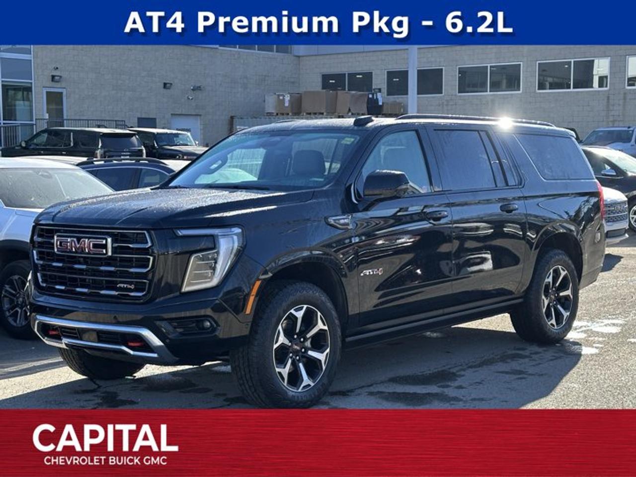 Recent Arrival!Ask for the Internet Department for more information or book your test drive today! Call 403-256-4960 for fast answers at your fingertips! Disclaimer: All prices are plus taxes. See dealer for details. AMVIC Licensed Dealer # B2020028.2025 Yukon XL 10-Speed Automatic with Overdrive 4WD Yukon XL AT4, EcoTec3 6.2L V8, 4WD, Leather, 10 Speakers, 15 Diagonal Multi-Colour Head-Up Display, Advanced Security Package, AT4 Premium Package, Dual-Pane Panoramic Power Sunroof, Floor Console, Glass Breakage Sensor, Heated front seats, Heated rear seats, Inside Rearview Auo-Dimming Rear Camera Mirror, Power Release 2nd Row Bucket Seats, Power-Retractable Assist Steps, Technology Package, Theft-Deterrent Alarm System, Vehicle Inclination Sensor, Vehicle Interior Movement Sensor, Ventilated front seats, Wheels: 20 x 9 Machined and Painted.