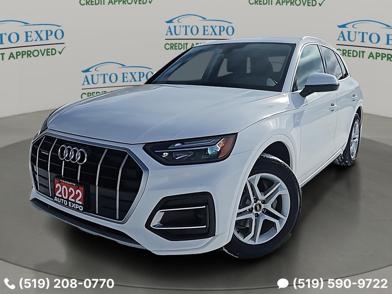 <p>SOLD,,,SOLD,,,SOLD</p><p>Looking for a luxurious and capable SUV that seamlessly blends performance and practicality? Auto Expo Inc. is thrilled to present this pristine, used 2022 Audi Q5 Komfort 45 TFSI quattro. This stunning SUV, cloaked in a sophisticated white exterior, exudes a timeless elegance. The sleek lines and signature Audi design are sure to turn heads wherever you go. Inside, youll find a meticulously maintained black interior that offers a comfortable and refined driving experience.</p><p>This Q5 isnt just about looks; its engineered to deliver an exhilarating driving experience. With its powerful yet efficient TFSI engine, the Q5 offers responsive acceleration and confident handling, especially with quattro all-wheel drive, providing superior grip and control in all driving conditions. The automatic transmission ensures smooth gear changes, making every journey a pleasure. Having clocked 110,000 km, this Q5 is ready for many more adventures.</p><p>Here are five features that make this Audi Q5 truly exceptional:</p><ul><li><strong>Quattro All-Wheel Drive:</strong> Experience unparalleled confidence and control, no matter the weather.</li><li><strong>Luxurious Black Interior:</strong> Sink into premium comfort and enjoy a refined cabin ambiance.</li><li><strong>Elegant White Exterior:</strong> Make a statement with a timeless and sophisticated design.</li><li><strong>Automatic Transmission:</strong> Enjoy effortless driving with smooth and responsive gear changes.</li><li><strong>SUV Versatility:</strong> The perfect combination of spaciousness, capability, and style.</li></ul><p><strong><em>Powered by AutoIntelligence&trade;</em></strong> Vehicle information has been generated using artificial intelligence and is provided for informational purposes only. While efforts are made to ensure accuracy, please confirm all details directly with the dealer.</p><p><a href=https://vhr.carfax.ca/?id=UtCpj4VLd4jLufa8QUJSSLC6AKr6GFb/&_jstate=PxI2DHNk_lIvHhXVe3VIQT8SNgxzZP5SLx4V1Xt1SEH5cvzCF-VBt_xVS-ui8_TFlnsEURpiwNGaVVxzWFaGADcNcJQZU8At7nIjHz-5jAlg3DperideEvzTQStTs9eRx_SMjktlF2JTsu2Eyo8NxM0BPt5THpIq5SaWrwYVBmLZq5NYvkiwA1de4QDxVTffSdhfCeCX-jJZxPZEN8YHrRWXUfV-28IA7WtbWuQSQc-oKHNjlF7pIWo-rJdf_j2V859AHPaUBvKgVf8DbgLHBf3lGTiTCltWbyR9-qzi-YGZu-40auMEehJJNmrRczs_pe0H3oVsVvJQI7Q-yZm0w8UjyVa2ZpNxvjO1A0_wSBndadM9g3svK1EwygD4H9DbfPQUchKkgFKB7sZGyNCf-DNG1G2Zk4a-GT5zu0s0vIBN8cTWCLXWjEMk8Ua2m486 target=_blank rel=noopener>We Finance!!!</a></p><p><a href=https://vhr.carfax.ca/?id=UtCpj4VLd4jLufa8QUJSSLC6AKr6GFb/&_jstate=PxI2DHNk_lIvHhXVe3VIQT8SNgxzZP5SLx4V1Xt1SEH5cvzCF-VBt_xVS-ui8_TFlnsEURpiwNGaVVxzWFaGADcNcJQZU8At7nIjHz-5jAlg3DperideEvzTQStTs9eRx_SMjktlF2JTsu2Eyo8NxM0BPt5THpIq5SaWrwYVBmLZq5NYvkiwA1de4QDxVTffSdhfCeCX-jJZxPZEN8YHrRWXUfV-28IA7WtbWuQSQc-oKHNjlF7pIWo-rJdf_j2V859AHPaUBvKgVf8DbgLHBf3lGTiTCltWbyR9-qzi-YGZu-40auMEehJJNmrRczs_pe0H3oVsVvJQI7Q-yZm0w8UjyVa2ZpNxvjO1A0_wSBndadM9g3svK1EwygD4H9DbfPQUchKkgFKB7sZGyNCf-DNG1G2Zk4a-GT5zu0s0vIBN8cTWCLXWjEMk8Ua2m486 target=_blank rel=noopener>OMVIC Licensed, UCDA & Carfax Member,,,</a></p><p><em>we specialize in Domestic and import vehicles! Our wide selection offers something for every need and budget!</em></p><p><em>Visit us @ 450 Belmont Ave, West Kitchener!</em></p>