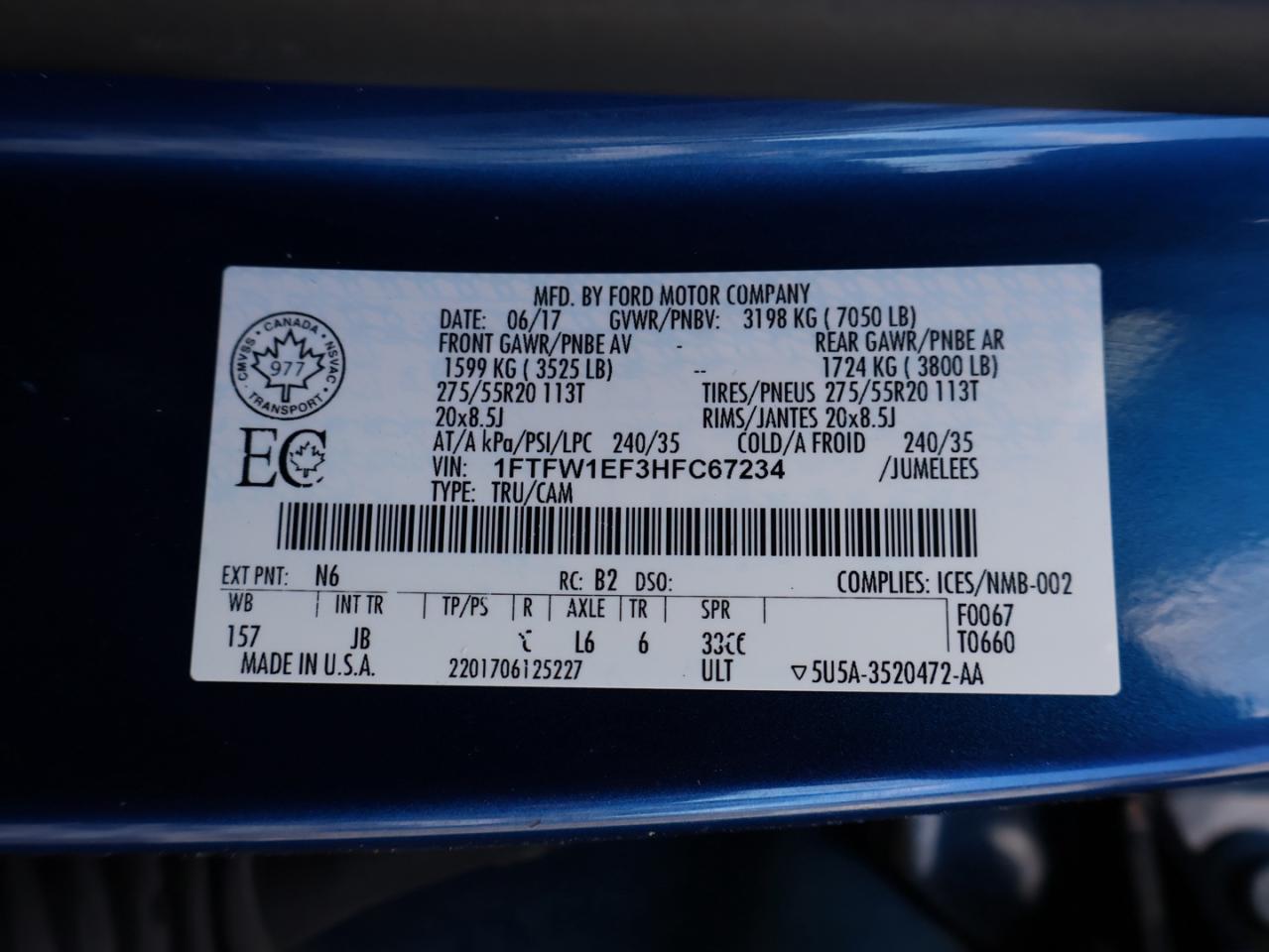 2017 Ford F-150 V8 FX-4 OFF-ROAD 4WD CERTIFIED *SERVICE RECORDS* CAMERA NAV BLUETOOTH HEATED SEATS CRUISE ALLOYS Photo