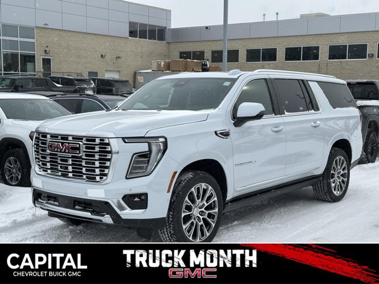 This GMC Yukon XL delivers a Gas V8 6.2L/ engine powering this Automatic transmission. TRANSMISSION, 10-SPEED AUTOMATIC electronically controlled with overdrive, includes Traction Select System including tow/haul (STD), LPO, WHEEL LOCKS, SET OF 4 (dealer-installed), LPO, PREMIUM FLOOR LINERS, 1ST AND 2ND ROWS WITH BRAND BADGING (dealer-installed).*This GMC Yukon XL Comes Equipped with These Options *LPO, FLOOR LINER PACKAGE (dealer-installed) (Includes (AAK) 1st and 2nd row premium floor liners, LPO, (RIB) 3rd row all-weather floor liners, LPO and (CAV) all-weather cargo mat, LPO.), DENALI RESERVE PACKAGE includes (CWN) Advanced Technology Package content, (ZM1) Enhanced Trailering Technology Package content, (C3U) Panoramic power sunroof, (B3L) power-retractable assist steps with perimeter lighting, (SMI) 22 6-spoke Chrome wheels and (SFE) wheel locks, LPO , LPO, ALL-WEATHER FLOOR LINERS, 3RD ROW (dealer-installed), LPO, ALL-WEATHER CARGO MAT (dealer-installed), GLACIER WHITE TRICOAT, ENGINE, 6.2L ECOTEC3 V8 with Dynamic Fuel Management, Direct Injection and Variable Valve Timing, includes aluminum block construction (420 hp [313 kW] @ 5600 rpm, 460 lb-ft of torque [624 Nm] @ 4100 rpm) (STD), ENGINE BLOCK HEATER, DENALI PREFERRED EQUIPMENT GROUP Includes Standard Equipment, 3 YEARS SIRIUSXM SiriusXM Extended Service subscription will stop at the end of the applicable subscription period unless you decide to continue service. Plan is non-transferable and non-refundable. Service subject to the SiriusXM Customer Agreement and Privacy Policy, visit siriusxm.ca/terms to see complete terms and how to cancel which includes online methods or calling 1-888-539-7474. Some services, content and features are subject to device capabilities, an active data connection enabled in the vehicle and location availability. All fees, content and features are subject to change. Content varies by subscription plan. SiriusXM and related logos are trademarks of Sirius XM Radio Inc. and its respective subsidiaries.), Wireless Phone Charging, for portable devices.* Stop By Today *For a must-own GMC Yukon XL come see us at Capital Chevrolet Buick GMC Inc., 13103 Lake Fraser Drive SE, Calgary, AB T2J 3H5. Just minutes away!