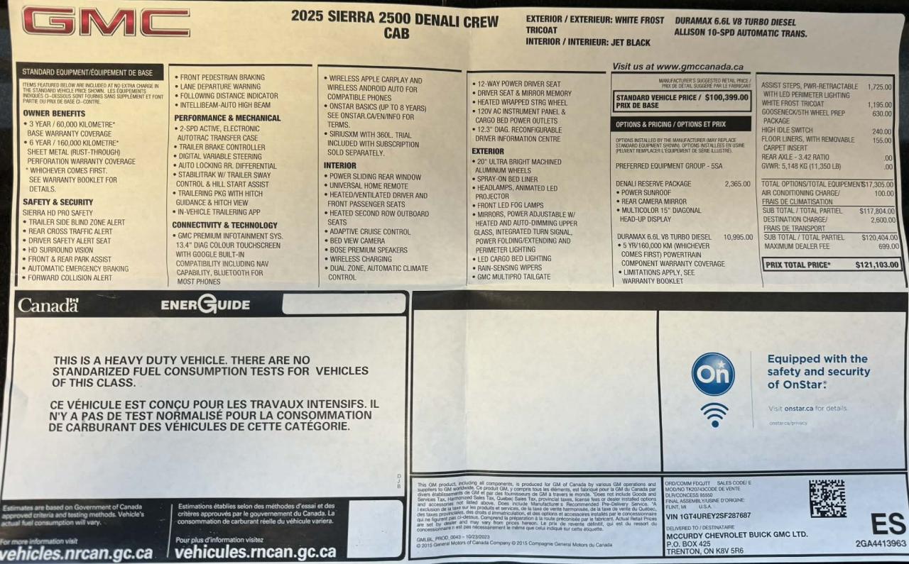 2025 GMC SIERRA 2500HD 4WD Crew Cab Denali Duramax Diesel Photo