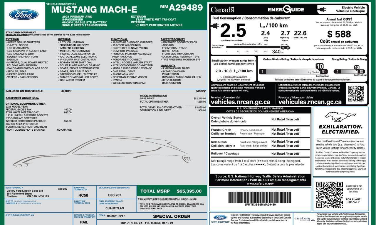 2021 Ford Mustang Mach-E Premium Heated Seats   ACC + Lane Keeping Photo