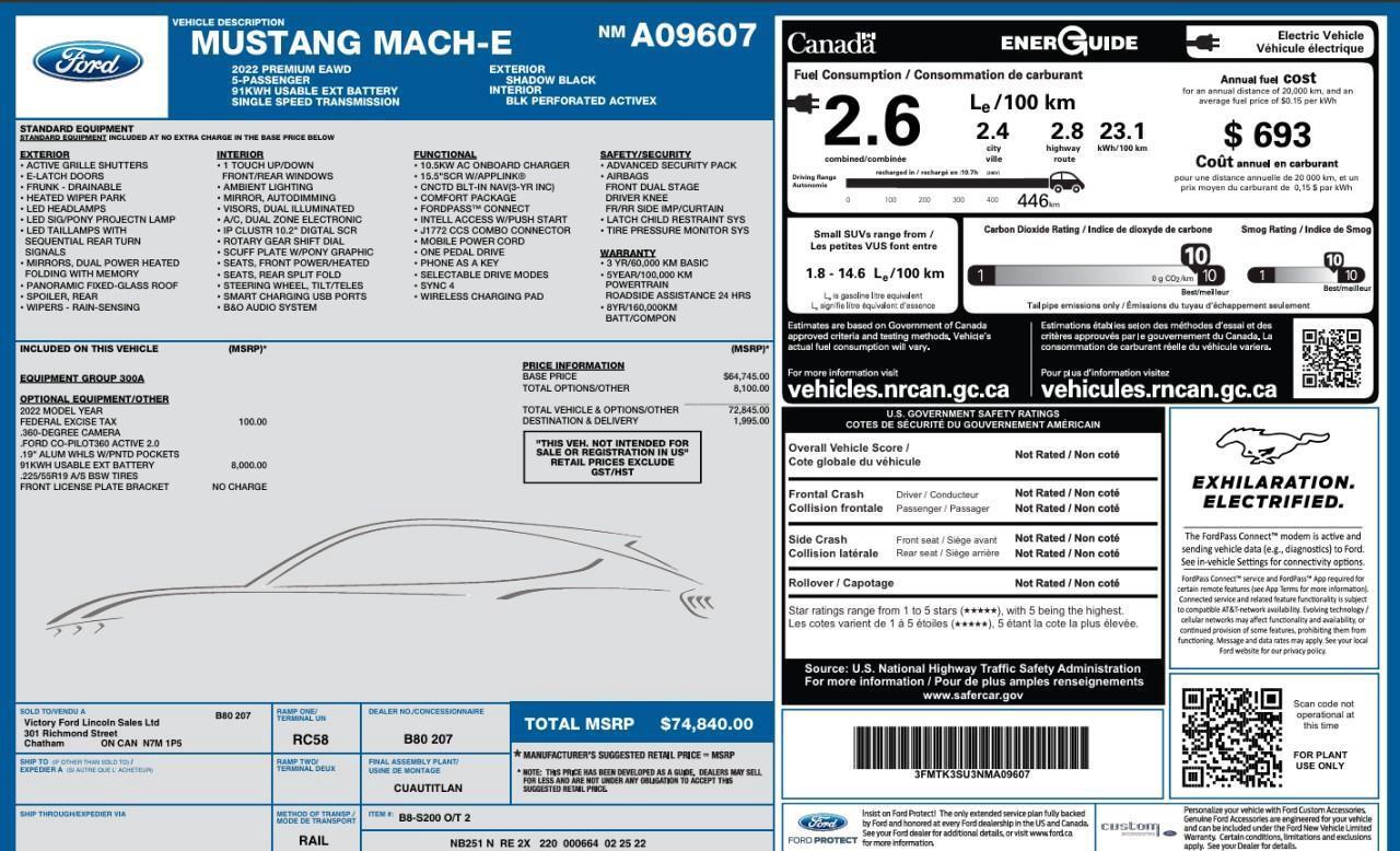2022 Ford Mustang Mach-E Premium   Extended Ranger Battery Photo