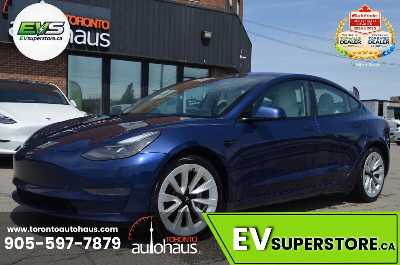 2022 Tesla Model 3 LFP I WHITE INT. I OVER 100 TESLAS I EVSUPERSTORE. Photo