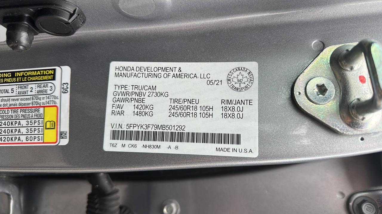2021 Honda Ridgeline TOURING Photo