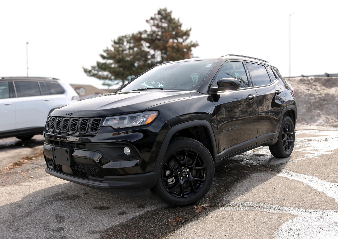 Built for modern exploration, our New 2026 Jeep Compass North 4X4 Altitude Special Edition in Diamond Black Crystal Pearl integrates advanced safety systems, intuitive connectivity, and practical everyday efficiency. Motivated by a TurboCharged 2.0 Litre 4 Cylinder providing 200hp to an 8 Speed Automatic transmission with multiple terrain modes so you can explore your way. Also nimble and easy to maneuver in town or on the trail, this Four Wheel Drive achieves approximately 7.4L/100km on the highway. Our Compass showcases modern Jeep styling with signature lighting, rugged body cladding, gloss black grille surround, 18-inch Gloss Black-painted alloy wheels, and power-adjustable mirrors that enhance its bold presence.  Our North cabin is thoughtfully equipped for daily travel with supportive cloth seating, a multifunction steering wheel, automatic climate control, cruise control, pushbutton ignition, keyless entry, a digital driver display, and generous storage space. Uconnect&reg; technology anchors a 10.1-inch touchscreen with Apple CarPlay&reg;, Android Auto&reg;, Bluetooth&reg; connectivity, available WiFi services, and an integrated audio system.  Another Jeep advantage is its sophisticated safety technology. You can feel well protected knowing blind-spot monitoring, hill-start assist, automatic braking, active lane management, a rearview camera, forward collision warning, a driver attention monitor, tire pressure monitoring, and more. Our Compass North is a compact SUV leader with features like those! Save this Page and Call for Availability. We Know You Will Enjoy Your Test Drive Towards Ownership!