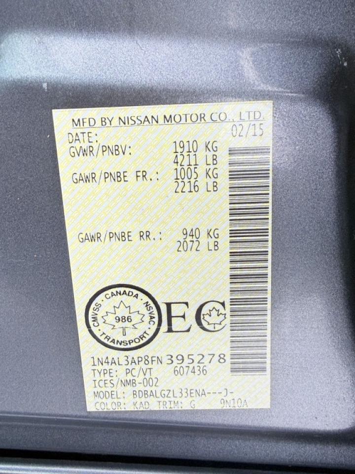 2015 Nissan Altima 4dr Sedan I4 CVT 2.5 Photo