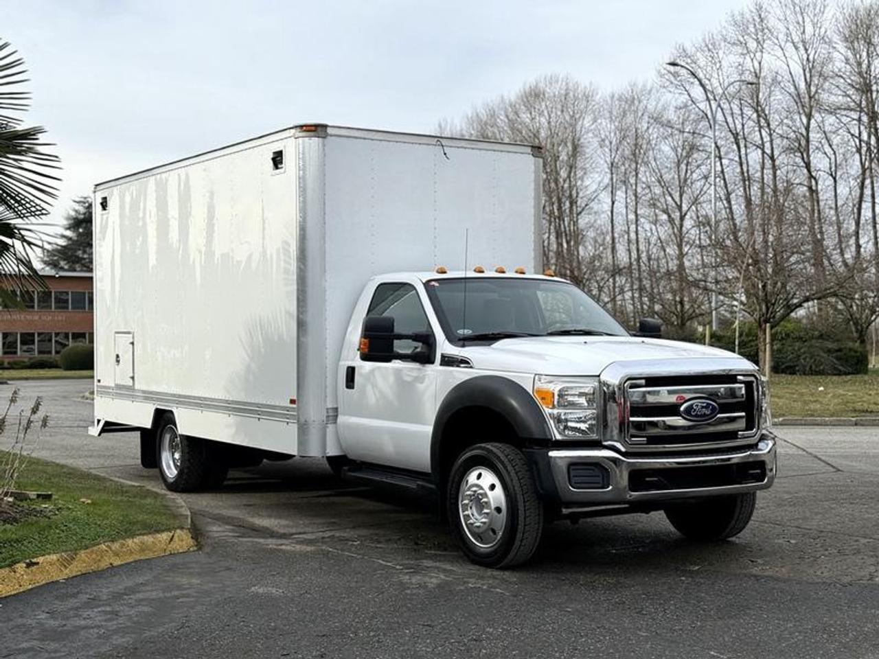 This 2012 Ford F-550 XLT Super Duty 16-foot cube van is powered by a 6.8L V10 with an automatic transmission and rear-wheel drive, and features a two-door cab with a white exterior and grey cloth interior. It offers a spacious cargo box with interior dimensions of approximately 16 feet long, 7 feet 7 inches wide, and 6 feet 9 inches high, along with practical storage compartments for work or fleet use. The truck is equipped with air conditioning and heat, cruise control, auxiliary switches, power windows, power door locks, power mirrors, cup holders, 12V inputs, and an AM/FM radio with CD player. Overall vehicle dimensions are approximately 27 feet 7 inches long, 7 feet 9 inches wide, and 10 feet 3 inches high, making it a solid option for delivery, service, or commercial applications. This item is currently OFFSITE. You must register an appointment with our office to schedule an offsite viewing. Appointments must be made a minimum of one business day in advance (and as defined by the days that Repo.com is open for business) before your appointment can be scheduled and confirmed. We may, at our own discretion, instead opt to transport smaller items to Repo.coms main yard for viewing purposes.  $42,720.00 plus $375 processing fee, $43,095.00 total payment obligation before taxes.  Listing report, warranty, contract commitment cancellation fee, financing available on approved credit (some limitations and exceptions may apply). All above specifications and information is considered to be accurate but is not guaranteed and no opinion or advice is given as to whether this item should be purchased. We do not allow test drives due to theft, fraud, acts of vandalism and undetectable impaired driving. Instead we provide the following benefits: Complimentary Warranty (with options to extend), Limited Money Back Satisfaction Guarantee on Fully Completed Contracts, Contract Commitment Cancellation, and an Open-Ended Sell-Back Option. Ask seller for details or call 604-522-REPO(7376) to confirm listing availability.