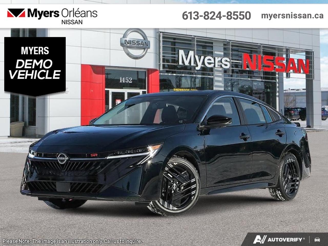 <b> Premium Audio,  360 Camera,  Sunroof,  Wireless Charging,  Heated Steering Wheel!<br> <br></b><br>  Dynamic performance in every curve and presence in every line, this 2026 Sentra is ready to step up.<br> <br>More excitement for the same fuel efficiency was achieved through intelligent design in this 2026 Sentra. Offering an interior you expect from the luxury vehicle, this compact car is packed with power and excitement from the beautiful lights to the stunning spoiler. All the impressive looks blend seamlessly with the upscale interior, making this Sentra an instant classic.<br> <br>This Super Black sedan has an Automatic transmission and is powered by a 149HP 2.0L 4 Cylinder Engine. <br> <br> Our Sentras trim level is SR. This sleek and modern sedan blends sport-inspired styling with advanced comfort and technology for a refined driving experience. The exterior features a dark chrome grille, sunroof, and aerodynamic accents that complement its bold, confident stance. Inside, enjoy heated leatherette seats, a heated leather steering wheel, dual-zone automatic climate control, and a premium Bose audio system with a 12.3-inch NissanConnect display offering wireless Apple CarPlay, Android Auto, and smartphone charging. Smart convenience features like keyless entry, remote start, and HomeLink enhance daily comfort, while advanced driver-assistance systems such as ProPILOT Assist, Intelligent Cruise Control, Automatic Emergency Braking with Pedestrian Detection, and a 360° camera system deliver confidence and control in every journey. This vehicle has been upgraded with the following features: Bose Premium Audio, 360 Camera, Sunroof, Wireless Charging, Heated Steering Wheel, Intelligent Cruise Control, Heated Seats. This is a demonstrator vehicle driven by a member of our staff, so we can offer a great deal on it.<br><br> <br/>Total rebate of $2750 is reflected in the price. Credit includes $2750 Non-Stackable Dollars for Cash Purchase only, available in lieu of subvented financing rates. Incentives expire 2026-08-31. See dealer for details. <br> <br> <br>LEASING:<br><br>Estimated Lease Payment: $400/m <br>Payment based on 1.9% lease financing for 36 months with $0 down payment on approved credit. Total obligation $14,425. Mileage allowance of 16,000 KM/year. Offer expires 2026-08-31.<br><br><br>We are proud to regularly serve our clients and ready to help you find the right car that fits your needs, your wants, and your budget.And, of course, were always happy to answer any of your questions.Proudly supporting Ottawa, Orleans, Vanier, Barrhaven, Kanata, Nepean, Stittsville, Carp, Dunrobin, Kemptville, Westboro, Cumberland, Rockland, Embrun , Casselman , Limoges, Crysler and beyond! Call us at (613) 824-8550 or use the Get More Info button for more information. Please see dealer for details. The vehicle may not be exactly as shown. The selling price includes all fees, licensing & taxes are extra. OMVIC licensed.Find out why Myers Orleans Nissan is Ottawas number one rated Nissan dealership for customer satisfaction! We take pride in offering our clients exceptional bilingual customer service throughout our sales, service and parts departments. Located just off highway 174 at the Jean DÀrc exit, in the Orleans Auto Mall, we have a huge selection of New vehicles and our professional team will help you find the Nissan that fits both your lifestyle and budget. And if we dont have it here, we will find it or you! Visit or call us today.<br> Come by and check out our fleet of 30+ used cars and trucks and 110+ new cars and trucks for sale in Orleans.  o~o