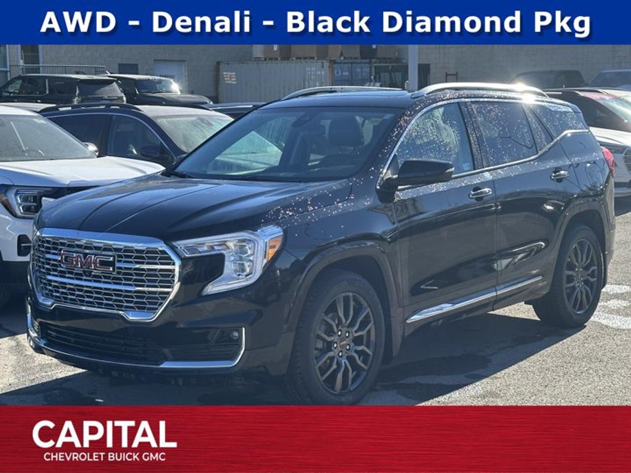 Recent Arrival!Ask for the Internet Department for more information or book your test drive today! Call 403-256-4960 for fast answers at your fingertips! Disclaimer: All prices are plus taxes. See dealer for details. AMVIC Licensed Dealer # B2020028.2024 Terrain 9-Speed Automatic AWD Terrain Denali, AWD, Black Diamond Edition, Exterior Parking Camera Rear, Heated front seats, Heated rear seats, Power Liftgate, Premium 7-Speaker Bose Sound System w/Amplifier, Skyscape Power Sunroof w/Power Sunscreen, Ventilated front seats, Wheels: 19 Aluminum After Midnight Painted Finish.