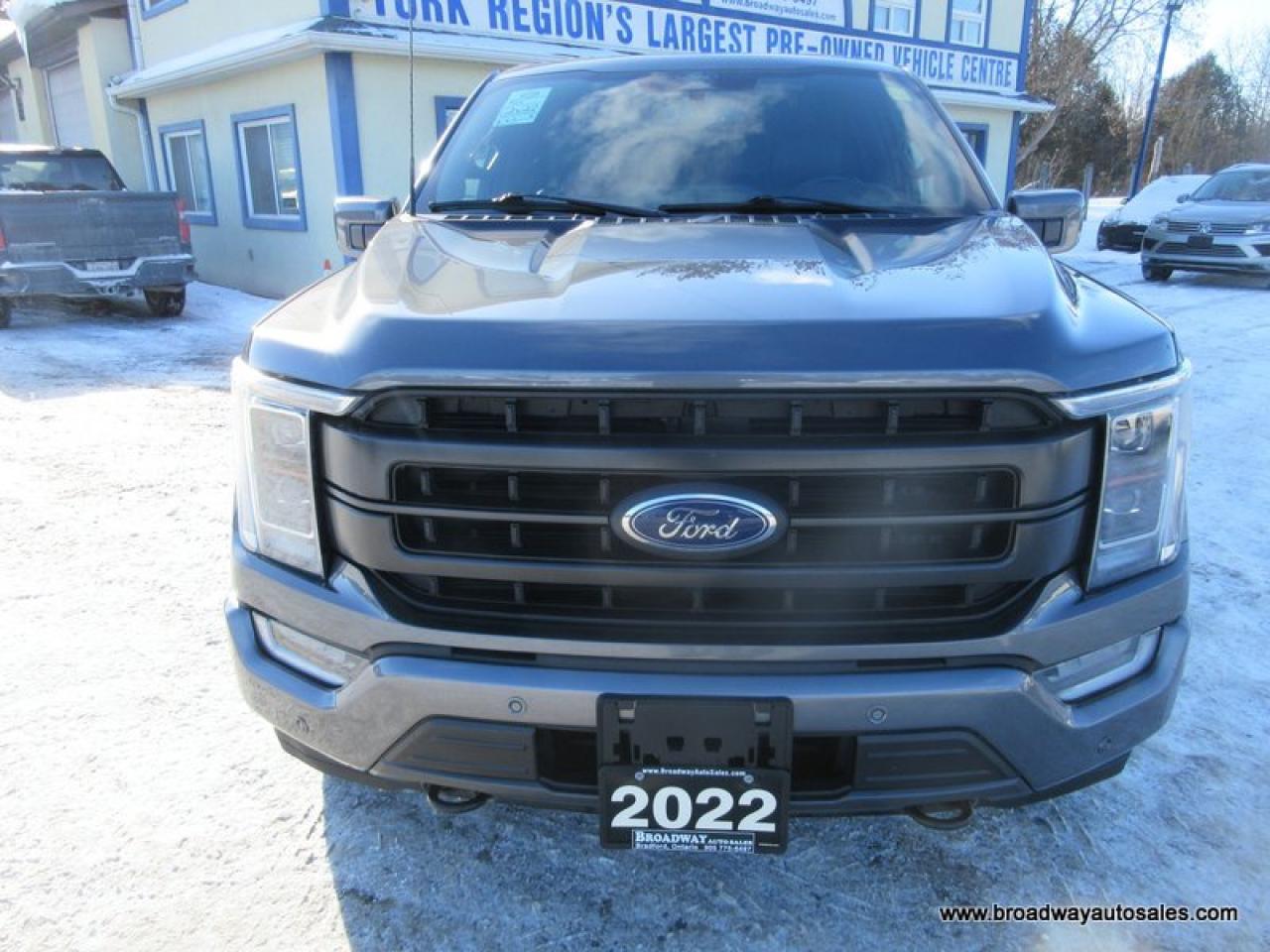 2022 Ford F-150 LOADED LARIAT-PACKAGE 5 PASSENGER 2.7L - V6.. 4X4.. CREW-CAB.. SHORTY.. NAVIGATION.. POWER PEDALS.. LEATHER.. HEATED SEATS & WHEEL.. BACK-UP CAMERA.. Photo