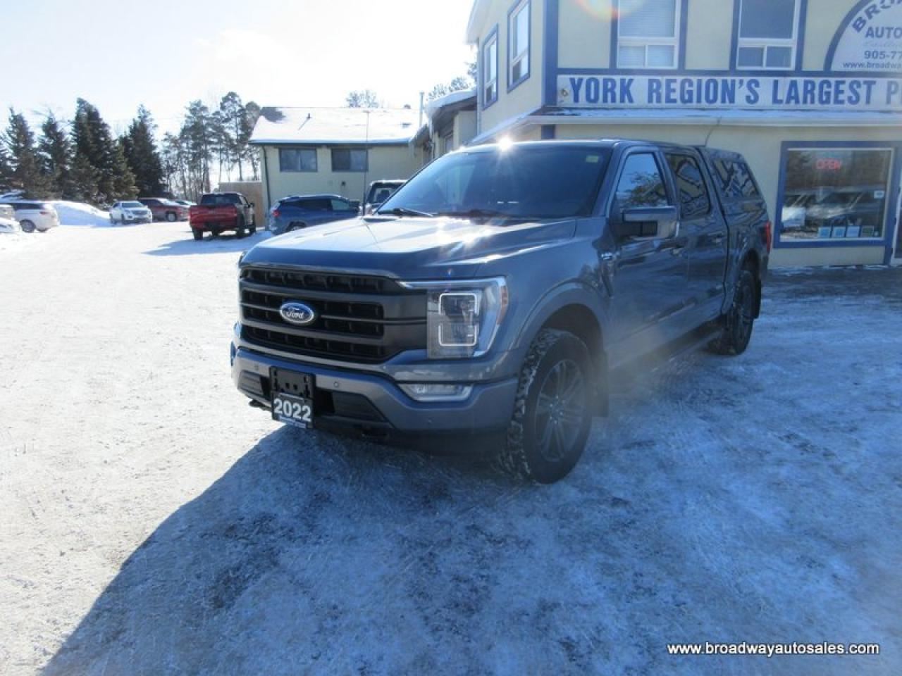 2022 Ford F-150 LOADED LARIAT-PACKAGE 5 PASSENGER 2.7L - V6.. 4X4.. CREW-CAB.. SHORTY.. NAVIGATION.. POWER PEDALS.. LEATHER.. HEATED SEATS & WHEEL.. BACK-UP CAMERA.. Photo