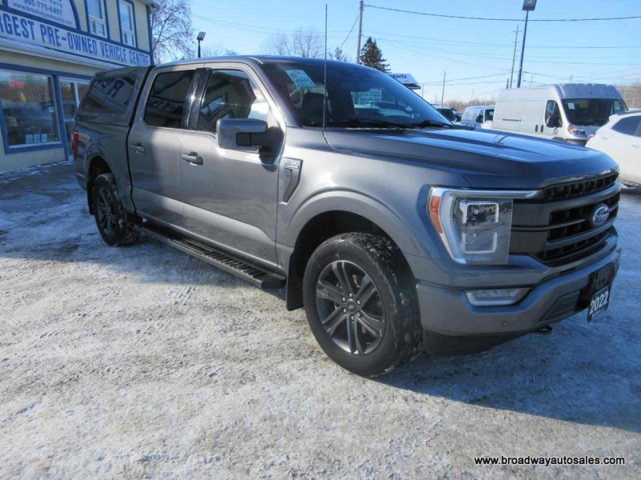 2022 Ford F-150 LOADED LARIAT-PACKAGE 5 PASSENGER 2.7L - V6.. 4X4.. CREW-CAB.. SHORTY.. NAVIGATION.. POWER PEDALS.. LEATHER.. HEATED SEATS & WHEEL.. BACK-UP CAMERA.. Photo
