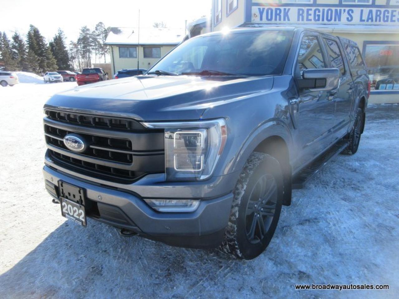 2022 Ford F-150 LOADED LARIAT-PACKAGE 5 PASSENGER 2.7L - V6.. 4X4.. CREW-CAB.. SHORTY.. NAVIGATION.. POWER PEDALS.. LEATHER.. HEATED SEATS & WHEEL.. BACK-UP CAMERA.. Photo