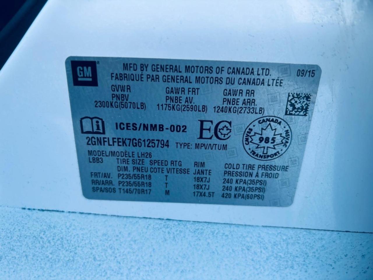 2016 Chevrolet Equinox LT All-wheel Drive Automatic Photo