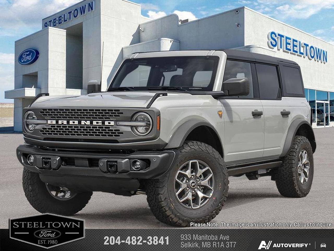 <b>Navigation,  Heated Seats,  Heated Steering Wheel,  Fog Lamps,  Lane Keep Assist!</b><br> <br> <br> <br>We value your TIME, we wont waste it or your gas is on us!   We offer extended test drives and if you cant make it out to us we will come straight to you!<br> <br>The 2026 Ford Bronco offers a wide choice of custom-friendly configurations and up-fit potential for drivers who blaze their own path. <br> <br>The 2026 Ford Bronco brings adventure to life with its rugged design, intelligent features, and customizable configuration that adapts to off-road landscapes or city escapes. Inside, the cabin features durable materials, intuitive tech and seating tailored for both driver and passengers in every journey. With its strong presence, forward-thinking enhancements and Fords commitment to performance, the Bronco offers a driving experience that thrives in every terrain.<br> <br>This Desert Sand SUV has an Automatic transmission and is powered by a 315HP 2.7L V6 Cylinder Engine. <br> <br> Our Broncos trim level is Badlands. The cabin is built for adventure, featuring marine-grade vinyl heated bucket seats with MOLLE back straps, easy-clean rubberized flooring, and a heated leather steering wheel for all-weather comfort. The 12-inch SYNC 4 touchscreen with connected navigation, wireless Apple CarPlay, Android Auto, and voice command keeps you seamlessly connected, while the removable roof panels and rear windows let you experience every journey in the open air. Convenience features like proximity key with push-button start, dual-zone automatic climate control, and multiple power outlets blend comfort with capability. On and off the road, advanced driver-assist technologies including BLIS with Cross-Traffic Alert, Lane-Keeping Assist, Automatic Emergency Braking, and a Reverse Sensing System enhance safety and awareness. With Bilstein off-road shocks, full-time 4x4 capability and six skid plates, this SUV delivers serious off-road performance and everyday usability in one adventure-ready package. This vehicle has been upgraded with the following features: Navigation, Heated Seats, Heated Steering Wheel, Fog Lamps, Lane Keep Assist, Blind Spot Information, Sunroof.<br><br> View the original window sticker for this vehicle with this url <b><a href=http://www.windowsticker.forddirect.com/windowsticker.pdf?vin=1FMEE9BPXTLA48318 target=_blank>http://www.windowsticker.forddirect.com/windowsticker.pdf?vin=1FMEE9BPXTLA48318</a></b>.<br> <br>To apply right now for financing use this link: <a href=http://www.steeltownford.com/?https://CreditOnline.dealertrack.ca/Web/Default.aspx?Token=bf62ebad-31a4-49e3-93be-9b163c26b54c&La target=_blank>http://www.steeltownford.com/?https://CreditOnline.dealertrack.ca/Web/Default.aspx?Token=bf62ebad-31a4-49e3-93be-9b163c26b54c&La</a><br><br> <br/> Total  rebate of $2500 is reflected in the price.   Incentives expire 2026-06-01.  See dealer for details. <br> <br>Family owned and operated in Selkirk for 35 Years.  <br>Steeltown Ford is located just 20 minutes North of the Perimeter Hwy, with an onsite banking center that offers free consultations. <br>Ask about our special dealer rates available through all major banks and credit unions.<br>Dealer retains all rebates, plus taxes, govt fees and Steeltown Protect Plus.<br>Steeltown Ford Protect Plus includes:<br>- Life Time Tire Warranty <br>Dealer Permit # 1039<br><br><br> Come by and check out our fleet of 120+ used cars and trucks and 160+ new cars and trucks for sale in Selkirk.  o~o