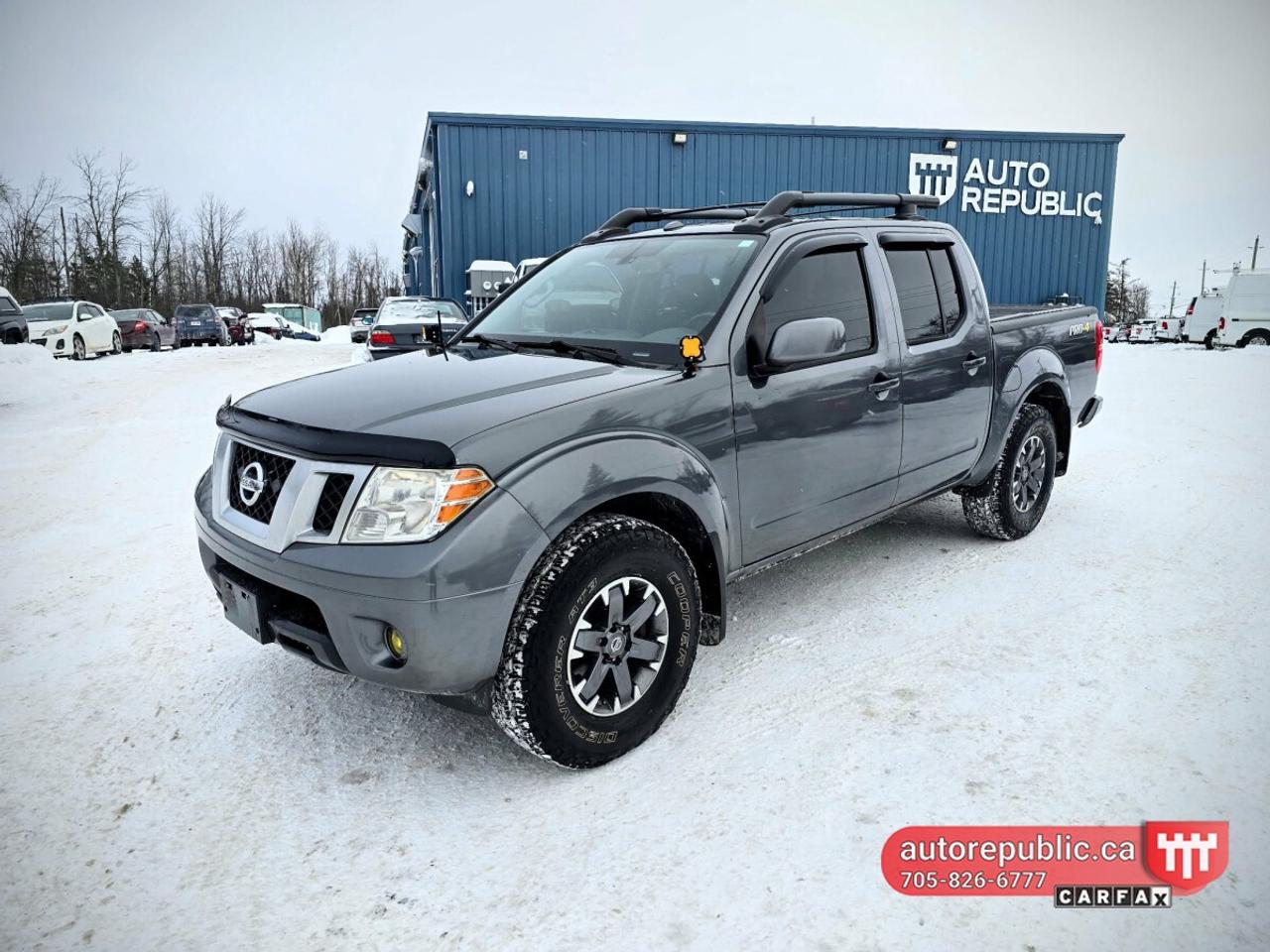 This vehicle is endlessly versatile and reliable.. It does everything you require. Great for towing, easy to load, great to drive. Loves bad weather, especially snow. and rough terrain. <br/> <br/> <br/> Comes Safety Certified with no extra charge <br/> <br/> <br/> Loaded with leather seats, heated seats, sunroof, Navigation AC with dual zone climate control, backup camera, Bluetooth, cruise control, tilt steering, power locks, windows and mirrors, remote keyless entry with two sets of keys, bed liner towing hitch with brake controller, roof rack, window vents, hood deflector, tinted windows and more. <br/> <br/> <br/> Has powerful and reliable V6 4.0L engine <br/> Body on frame with rear leaf springs. <br/> 4x4 makes it unstoppable on any reads. <br/> Can tow up to 6500lbs <br/> <br/> <br/> Has 280k hyw kms and never been in accidents - Carfax Verified <br/> Same owner from 2017 to 2025. Has been well maintained - Carfax shows 41 service records. <br/> Link to Carfax: <br/> https://vhr.carfax.ca/?id=LiadARM6fudRRunQDxLLDntN8UYK4qu3 <br/> <br/> <br/> Offers a rare combination of a practicality, reliability and safety. <br/> <br/> <br/> Has newer all terrain tires <br/> <br/> <br/> Please call 705-826-6777 for appointments <br/> www.autorepublic.ca <br/> <br/> <br/> Available extended warranty up to 48 months <br/> <br/> <br/> WE FINANCE EVERYONE. 100% APPROVAL (downpayment might be required) <br/> <br/> <br/> Tax and Licensing extra <br/> <br/> <br/> Trade-ins are welcome! <br/> <br/> <br/> No Hidden Fees or Admin Fees! <br/> <br/> <br/> Do not hesitate to contact us with any questions. <br/> <br/> <br/> Please call us at 705-826-6777 for more details. <br/> www.autorepublic.ca <br/> <br/> <br/> AUTO REPUBLIC <br/> Quality Certified Pre-owned Vehicles <br/> 5 Courtland st, Ramara, ON <br/>