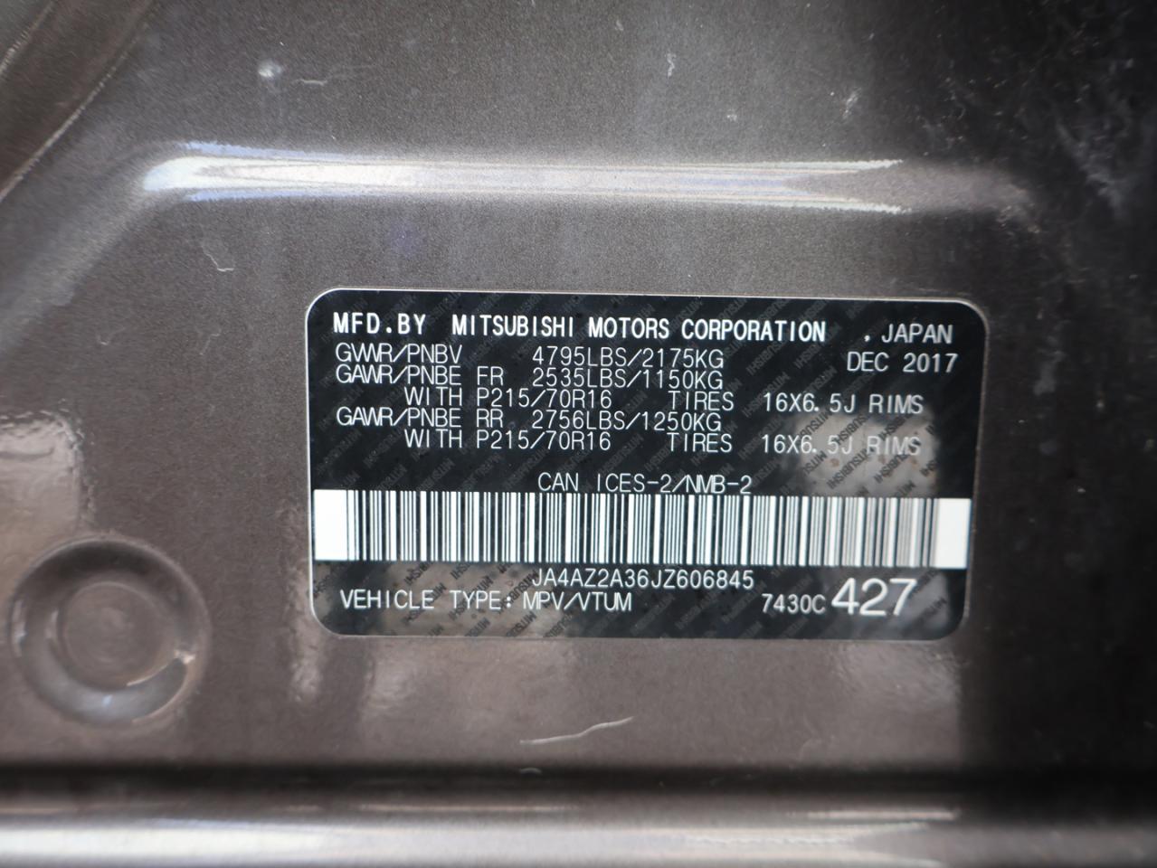 2018 Mitsubishi Outlander ES AWC CERTIFIED *ACCIDENT FREE* CAMERA BLUETOOTH HEATED SEATS CRUISE ALLOYS Photo