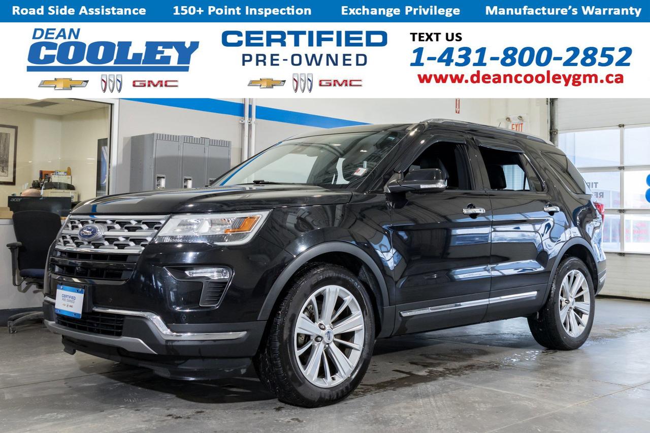 Turbocharged, Four Wheel Drive, Navigation System, Bluetooth Connection, Heated Front Seat(s), Hands-Free Liftgate, Blind Spot Monitor  Discover the versatile and well-equipped 2019 Explorer Limited in Dauphin, where every drive is elevated with a plethora of features. The Turbocharged engine paired with Four Wheel Drive ensures you have power and control in any condition. Stay connected and entertained with the advanced Navigation System and Bluetooth Connection, making every journey enjoyable and stress-free. Comfort is prioritized with Heated Front Seats, perfect for those cold mornings, and the Hands-Free Liftgate offers convenience at your fingertips, especially when your hands are full. Safety is enhanced with the Blind Spot Monitor, providing added peace of mind on every adventure. Luxurious touches like the premium leather seating and woodgrain interior trim create an inviting atmosphere for all passengers. Whether youre commuting or exploring, the Explorer Limited delivers a refined driving experience tailored to your needs.  Dean Cooley GM has been serving the Parkland area since 1995, and we are proud to have contributed to the areas automotive needs for almost three decades. Specializing in Chevrolet, Buick, and GMC vehicles, along with certified pre-owned options, we take pride in matching you with the perfect vehicle to suit your needs. Our in-house financial experts are dedicated to simplifying the financing and leasing process, offering personalized solutions. At the heart of our operation lies our service department, complete with a cutting-edge collision and glass center. Here, we service all makes and models with meticulous precision and care. We also have a comprehensive parts department, stocked with essential parts, accessories, and tires all conveniently located under one roof. Visit us today at 1600 Main Street South in Dauphin and experience a new standard in the automotive industry.