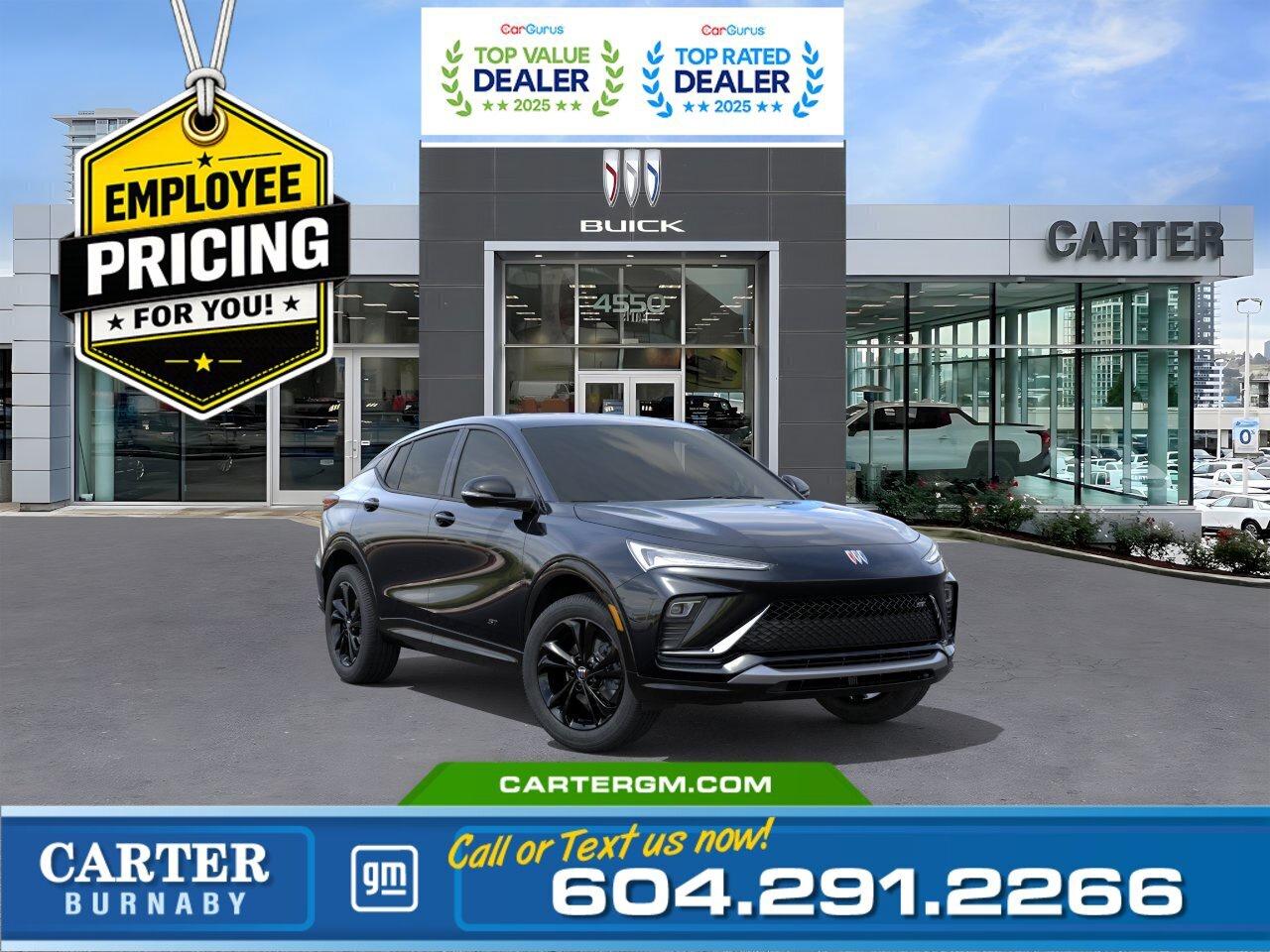 GREAT NEWS! THE EMPLOYEE PRICING EVENT IS BACK! Take advantage of exclusive Employee Pricing on eligible new vehicles and enjoy exceptional value for a limited time. This is your opportunity to save on the vehicle youve been waiting for while inventory lasts. Contact us today to confirm your eligibility and discover the available offers on your preferred model.  WHY CARTER GM BURNABY?  - An unrivalled vehicle purchasing experience! - Exceeding our loyal customers expectations since 1963 - 4.5 Google star rating with 2,300+ customer reviews) - CarGurus Top-Rated Dealer 2025 Award - CarGurus Top Value Dealer 2025 Award - Vehicle trades welcome! Best price guaranteed! - We provide upfront pricing, zero hidden fees, and 100% transparency - Fast approvals and 99% acceptance rates (no matter your current credit status!) - Multilingual staff (many languages spoken) - Comfortable non-pressured environment with in-store television, WIFI and a childrens play area! - In-store restaurant: fresh daily menu        Were here to help you drive the vehicle you want, the vehicle you deserve! QUESTIONS? GREAT! WEVE GOT ANSWERS! To speak with a friendly vehicle specialist - CALL NOW! The advertised price includes all standard dealer fees and any applicable manufacturer or dealer incentives. It does not include applicable taxes, licensing, insurance, or optional products or services. Dealer fees will be clearly broken out and itemized on the bill of sale, maximum total of fees $699.00. Prices are shown in Canadian dollars. While we make every effort to ensure accuracy, vehicle details, pricing, options, and availability are subject to change without notice. Please confirm all information with dealership sales management before purchase. Dealer Code: 81129