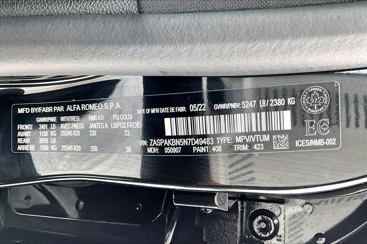2022 Alfa Romeo Stelvio Veloce | Premium Leather | Harman Kardon | AWD Photo