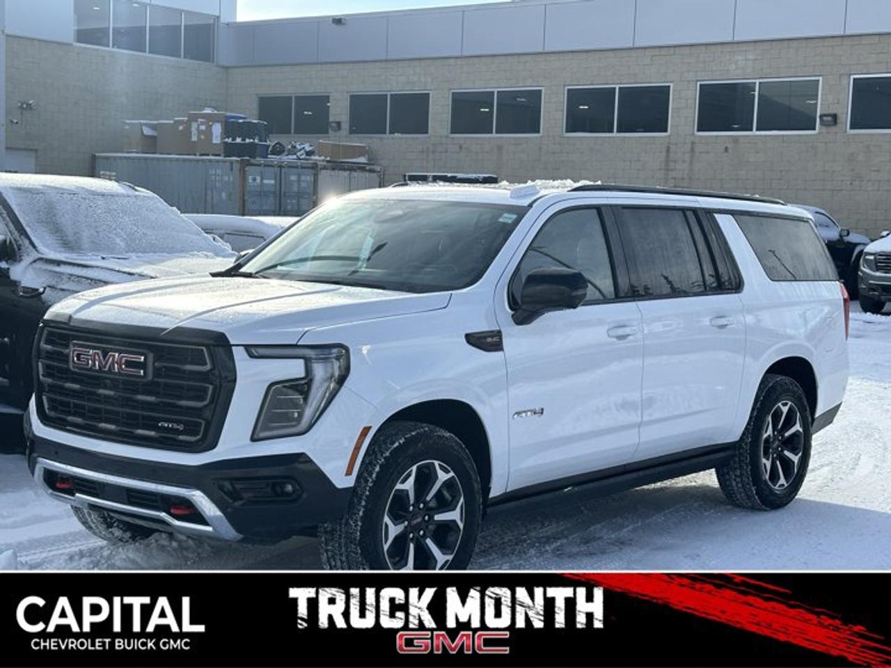 This GMC Yukon XL boasts a Gas V8 6.2L/ engine powering this Automatic transmission. TRANSMISSION, 10-SPEED AUTOMATIC electronically controlled with overdrive, includes Traction Select System including tow/haul (STD), SUMMIT WHITE, NIGHT VISION, THERMAL IMAGING including daytime functionality, includes (ZM1) Enhanced Trailering Technology Package.* This GMC Yukon XL Features the Following Options *LPO, FLOOR LINER PACKAGE (dealer-installed) (Includes (RIA) 1st and 2nd row all-weather floor liners, LPO, (RIB) 3rd row all-weather floor liners, LPO and (CAV) all-weather cargo mat, LPO.) , LPO, ALL-WEATHER FLOOR LINERS, 1ST AND 2ND ROWS (dealer-installed), LPO, ALL-WEATHER CARGO MAT (dealer-installed), ENGINE, 6.2L ECOTEC3 V8 with Dynamic Fuel Management, Direct Injection and Variable Valve Timing, includes aluminum block construction (420 hp [313 kW] @ 5600 rpm, 460 lb-ft of torque [624 Nm] @ 4100 rpm) (STD), ENGINE BLOCK HEATER, AT4 ULTIMATE PREFERRED EQUIPMENT GROUP Includes Standard Equipment, 3 YEARS SIRIUSXM SiriusXM Extended Service subscription will stop at the end of the applicable subscription period unless you decide to continue service. Plan is non-transferable and non-refundable. Service subject to the SiriusXM Customer Agreement and Privacy Policy, visit siriusxm.ca/terms to see complete terms and how to cancel which includes online methods or calling 1-888-539-7474. Some services, content and features are subject to device capabilities, an active data connection enabled in the vehicle and location availability. All fees, content and features are subject to change. Content varies by subscription plan. SiriusXM and related logos are trademarks of Sirius XM Radio Inc. and its respective subsidiaries.), Wireless Phone Charging, for portable devices, Wireless Apple CarPlay/Wireless Android Auto, Wipers, front intermittent, Rainsense.* Visit Us Today *Youve earned this- stop by Capital Chevrolet Buick GMC Inc. located at 13103 Lake Fraser Drive SE, Calgary, AB T2J 3H5 to make this car yours today!