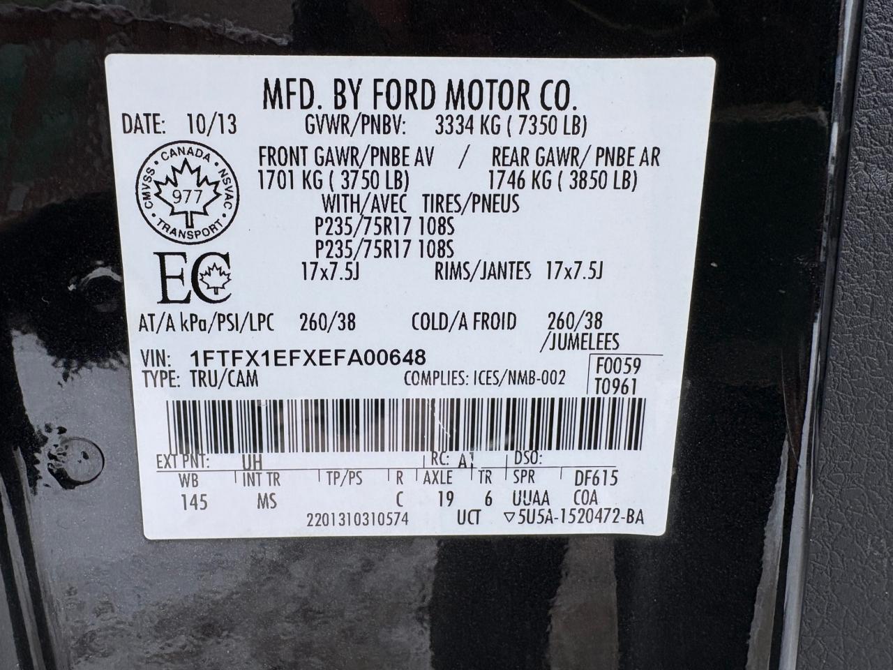 2014 Ford F-150 4WD SuperCab 163" XLT, Low KM, with Safety and 1 year $5000 per claim Warranty Photo