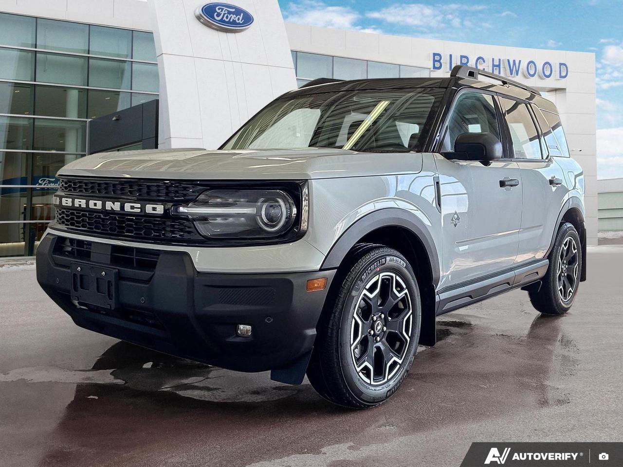Experience the future of adventure with the 2026 Ford Bronco Sport Outer Banks. This cutting-edge SUV combines rugged capability with modern sophistication, perfect for the urban explorer who craves weekend getaways.

- Advanced 4WD system for unparalleled off-road performance
- Fuel-efficient 1.5L 3-cylinder engine balancing power and economy
- Adaptive Cruise Control with Stop-and-Go for stress-free highway driving
- BLIS (Blind Spot Information System) enhancing safety in traffic
- Heated leatherette steering wheel for comfort in all seasons
- Voice-activated dual-zone climate control for personalized comfort
- Flip-up rear window with wiper and defroster for versatile cargo access

Dont miss your chance to own this remarkable vehicle. Reserve your 2026 Ford Bronco Sport Outer Banks today or schedule a test drive to experience its capabilities firsthand. Our team at Birchwood Ford is ready to answer any questions and guide you through a seamless purchasing process. Visit www.birchwoodford.ca to start your journey with this exceptional SUV.
Birchwood Ford is your choice for New Ford vehicles in Winnipeg. 

At Birchwood Ford, we hold ourselves to the highest standard. Our number one focus is customer satisfaction which has awarded us the Ford of Canadas Presidents Award for 5 consecutive years. This honour is presented to Ford dealers that have proven outstanding results in Sales and Customer Service Excellence.

Are you a newcomer to Canada, recent graduate, first time car buyer or physically challenged? Ask us about our exclusive rebates and how they may apply to you.
 
Interested in seeing/hearing more? Book a test drive or give us a call at (204) 661-9555 and we can help you with whatever you need!

Dealer permit #4454
Dealer permit #4454