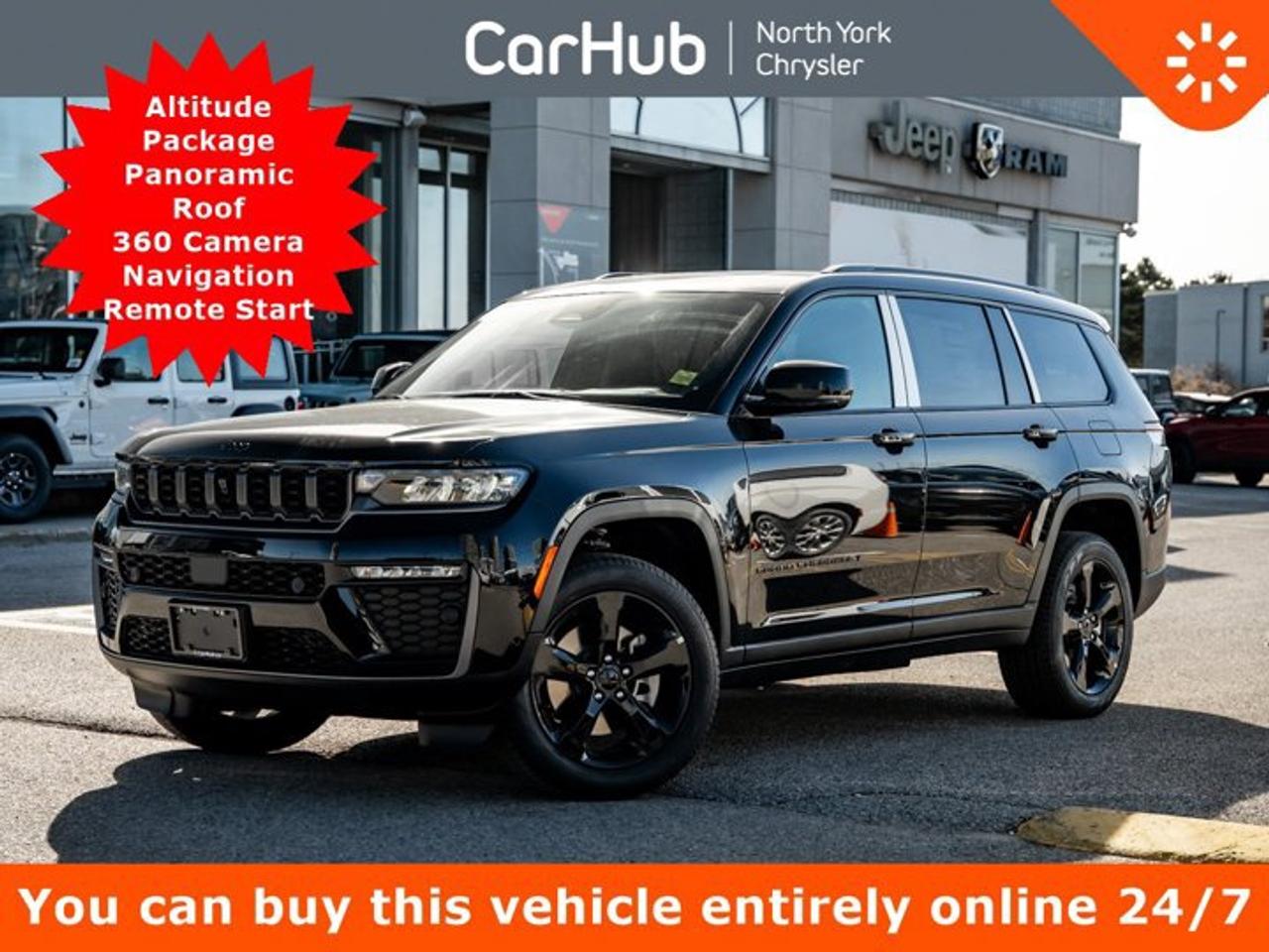 <p> This Jeep Grand Cherokee L delivers a Intercooled Turbo Regular Unleaded I-4 2.0 L/122 engine powering this Automatic transmission. WHEELS: 20 X 8 GLOSS BLACK ALUMINUM  -inc: Tires: 265/50R20 A-S Performance, TRANSMISSION: 8-SPEED AUTOMATIC  (STD), TIRES: 265/50R20 A-S PERFORMANCE. <p> This Jeep Grand Cherokee L Features the Following Options <br /> QUICK ORDER PACKAGE 2C6 LIMITED  -inc: Engine: 2.0L I4 Turbo GME EVO w/ESS, Transmission: 8-Speed Automatic, Front Corner LED Lamps, Manual Folding Exterior Mirrors, 506-Watt Amplifier, 3rd-Row USB Charging Ports, Manual Folding Power Heated Exterior Mirrors, LED Fog Lamps, Power 8-Way Adjustable Front Seats, Silver Silk Exterior Accents, Remote Start System, 9 Amplified Speakers w/Subwoofer, Secondary Active Grille Shutters, Ambient LED Interior Lighting, 115-Volt Auxiliary Power Outlet, Universal Garage Door Opener, Limited Badge, Body Colour Door Handles (B), Door Trim Panel w/Vinyl Armrest, An-Teak/Satin Chrome Interior Accents, Traffic Sign Recognition, Front Fascia - Upper, GPS Navigation, 3rd-Row Floor Mat, Active Driving Assist System, SiriusXM w/360L On-Demand Content, Active Noise Control System, Connected Travel & Traffic Services, 2nd-Row Heated Seats, Active Sound Enhancement, Intersection Collision Assist System, Upper Rear Fascia, Off-Road Information Pages, Selectable T, LIMITED ALTITUDE PACKAGE  -inc: Delete Laredo Badge, Exterior Accents w/Dark Neutral Metallic, Delete Limited Badge, Wheels: 20 x 8 Gloss Black Aluminum, Tires: 265/50R20 A-S Performance, CommandView Dual-Pane Sunroof, Interior Rear-Facing Camera, Pirelli Brand Tires , LUXURY TECH GROUP II  -inc: Side Distance Warning, Power Tilt/Telescope Steering Column, Integrated Off-Road Camera, Surround View Camera System, Rain-Sensing Windshield Wipers, Front/Rear Doors & Liftgate w/Passive Entry, Park-Sense Front & Rear Park Assist w/Stop, Wireless Charging Pad, Rear Back-Up Camera Washer, Auto-Dimming Exterior Driver Mirror, A/D Digital Display Rearview Mirror, Memory Steering Column, GLOBAL BLK W/GLOBAL BLK, CAPRI LEATHERETTE SEATS W/PERFORATED INSERTS, ENGINE: 2.0L I4 TURBO GME EVO W/ESS  (STD), DIAMOND BLACK CRYSTAL PEARL, COMMANDVIEW DUAL-PANE SUNROOF  -inc: Interior Rear-Facing Camera, Voice Activated Dual Zone Front Automatic Air Conditioning, Vinyl Door Trim Insert, Valet Function. </p> <p>Drive Happy with CarHub<br>*** All-inclusive, upfront prices  no haggling, negotiations, pressure, or games*** Purchase or lease a vehicle and receive a $1000 CarHub Rewards card for service. *** All available manufacturer rebates have been applied and included in our new vehicle sale price*** Purchase this vehicle fully online on CarHub websites</p> <p>Transparency Statement<br>USED VEHICLES:Online prices and payments are for finance purchases  please note there is a $850 safety certification fee. if not Certified, then as per OMVIC Regulations the vehicle is deemed to be not drivable and Not Certified. Cash purchases for used vehicles have a $2,350 surcharge which includes the safety certification (the finance price + $2,350).NEW VEHICLES:New financed vehicles are subject to an $ 850 Processing Fee. New cars priced at over $100,000 including add-ons or accessories are subject to the additional federal luxury tax.While every effort is taken to avoid errors, technical or human error can occur, so please confirm vehicle features, options, materials, and other specs with your CarHub representative. This can easily be done by calling us or by visiting us at the dealership. CarHub used vehicles come standard with 1 key. If we receive more than one key from the previous owner, we include them with the vehicle. Additional keys may be purchased at the time of sale. Ask your Product Advisor for more details. Payments are only estimates derived from a standard term/rate on approved credit. Terms, rates and payments may vary. Prices, rates and payments are subject to change without notice. Please see our website for more details.</p>