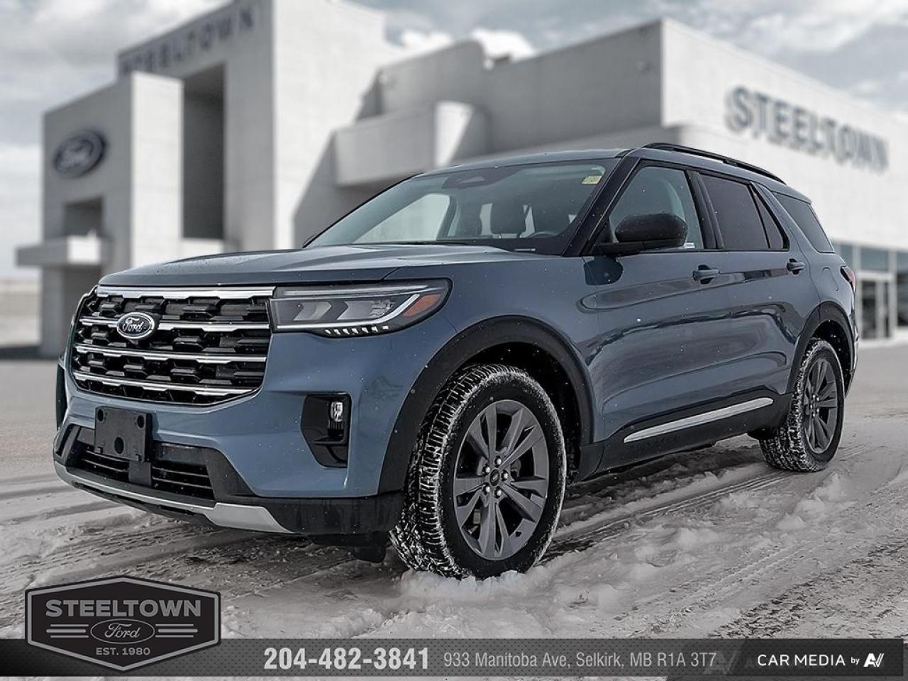 <b>Heated Seats,  Adaptive Cruise Control,  Lane Keep Assist,  Collision Alert,  Power Liftgate!</b><br> <br> We value your TIME, we wont waste it or your gas is on us!   We offer extended test drives and if you cant make it out to us we will come straight to you!<br><br><br> <br>This 2025 Explorer was built to do more than just get groceries, with all-new technologies, this SUV was built for adventure. This 2025 Ford Explorer is for sale today in Selkirk. <br> <br>This Ford Explorer is the ultimate lifestyle vehicle with plenty of style and space for all of your passengers and cargo. It has the hauling capabilities of a midsize SUV combined with strong off-road capabilities. Whether your next family adventure is to the grocery store or over a high mountain pass, the Ford Explorer was built to get you there with ease. This SUV has 90,125 km. Its Blue in colour. It has an Automatic transmission and is powered by a 300HP 2.3L 4 Cylinder Engine. <br> <br> Our Explorers trim level is Active. Standard features on this Explorer Active include FordPass Connect 5G mobile hotspot internet access, adaptive cruise control, smart device remote engine start, and a power liftgate for rear cargo access. On the inside, occupants are treated to heated front seats, voice-activated dual-zone climate control, and a 13.2-inch infotainment screen with wireless Apple CarPlay and Android Auto. Safety features also include lane keep assist with lane departure warning, collision mitigation, automatic emergency braking, evasion assist, and rear parking sensors. This vehicle has been upgraded with the following features: Heated Seats, Adaptive Cruise Control, Lane Keep Assist, Collision Alert, Power Liftgate, Mobile Hotspot, Tow Equipment.<br> To view the original window sticker for this vehicle view this <a href=http://www.windowsticker.forddirect.com/windowsticker.pdf?vin=1FMUK8DH5SGA79357 target=_blank>http://www.windowsticker.forddirect.com/windowsticker.pdf?vin=1FMUK8DH5SGA79357</a>. <br/><br> <br>To apply right now for financing use this link: <a href=http://www.steeltownford.com/?https://CreditOnline.dealertrack.ca/Web/Default.aspx?Token=bf62ebad-31a4-49e3-93be-9b163c26b54c&La target=_blank>http://www.steeltownford.com/?https://CreditOnline.dealertrack.ca/Web/Default.aspx?Token=bf62ebad-31a4-49e3-93be-9b163c26b54c&La</a><br><br> <br/><br>Family owned and operated in Selkirk for 35 Years.  <br>Steeltown Ford is located just 20 minutes North of the Perimeter Hwy, with an onsite banking center that offers free consultations. <br>Ask about our special dealer rates available through all major banks and credit unions.<br><br><br>Steeltown Ford Protect Plus includes:<br>- Life Time Tire Warranty <br>Cars cost less in Selkirk <br><br>Dealer Permit # 1039<br><br><br> Come by and check out our fleet of 100+ used cars and trucks and 150+ new cars and trucks for sale in Selkirk.  o~o