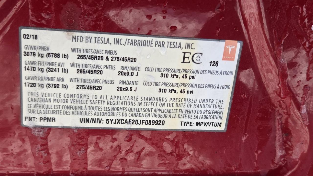 2018 Tesla Model X 100D, AWD, DUAL MOTOR, LONG RANGE, CERTIFIED Photo