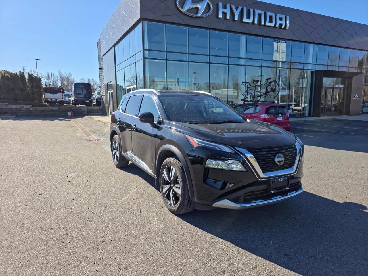 <p>This used <strong>2023 Nissan Rogue Platinum</strong> delivers a premium driving experience with upscale comfort, advanced technology, and confident performance. As the top trim in the Rogue lineup, the Platinum model stands out with luxury-focused features and a refined interior that elevates every drive. This used <strong>2023 Nissan Rogue Platinum </strong><span style=color:rgb( 0 , 0 , 0 )>is available now at </span><strong>Abbotsford Hyundai</strong><span style=color:rgb( 0 , 0 , 0 )>, your trusted dealership in </span><strong>Abbotsford, British Columbia</strong><span style=color:rgb( 0 , 0 , 0 )>.</span></p><p>Powered by Nissans efficient <strong>1.5L VC-Turbo engine</strong>, the Rogue Platinum offers smooth, responsive performance while maintaining excellent fuel economy. Paired with Nissans intelligent all-wheel-drive system (on equipped models), it provides stability and confidence in all weather conditions.</p><p>Inside, the Platinum trim feels genuinely upscale. Youll find <strong>quilted semi-aniline leather seats</strong>, <strong>heated front and rear seats</strong>, a <strong>heated steering wheel</strong>, and a <strong>panoramic moonroof</strong> that brightens the cabin. The large <strong>12.3-inch digital dashboard</strong>, <strong>head-up display</strong>, and <strong>12.3-inch touchscreen</strong> with built-in navigation create a modern, high-tech environment. Wireless <strong>Apple CarPlay</strong>, <strong>Android Auto</strong>, and a premium <strong>Bose audio system</strong> enhance connectivity and entertainment.</p><p>Safety is a major highlight thanks to Nissan Safety Shield 360 and ProPILOT Assist with Navi-link, offering features such as <strong>adaptive cruise control</strong>, <strong>lane-centering</strong>, <strong>blind-spot intervention</strong>, <strong>rear cross-traffic alert</strong>, <strong>forward collision warning</strong>, and a <strong>360° Around View Monitor</strong> for easy parking and maneuvering.</p><p>With its luxurious interior, advanced technology, smooth turbocharged performance, and comprehensive safety suite, the 2023 Nissan Rogue Platinum is an exceptional choice for drivers seeking a refined and feature-rich compact SUV. <span style=color:rgb( 0 , 0 , 0 )>This vehicle has undergone a </span><strong>comprehensive multi-point inspection</strong><span style=color:rgb( 0 , 0 , 0 )>by our certified technicians. Ask us about </span><strong>extended warranty options</strong><span style=color:rgb( 0 , 0 , 0 )>, </span><strong>vehicle history reports</strong><span style=color:rgb( 0 , 0 , 0 )>, and </span><strong>flexible financing plans</strong><span style=color:rgb( 0 , 0 , 0 )>tailored to your needs.</span></p> <p>All Abbotsford Hyundai pre-owned vehicles come complete with the remaining Manufacturers Warranty plus a vehicle safety report and a CarFax history report. Abbotsford Hyundai is a BBB accredited pre-owned car dealership, serving the Fraser Valley and our friends in Surrey, Langley and surrounding Lower Mainland areas. We are your Friendly Fraser Valley car dealer. We are located at 30250 Automall Drive in Abbotsford. Call or email us to schedule a test drive.</p><p>*All sales are subject to taxes, a $799 documentation fee, and an $87 fuel surcharge. Hyundai Certified Pre-Owned (CPO) vehicles may also be subject to a Hyundai CPO certification fee of up to $1,299. This fee does not apply to non-Hyundai vehicles. Advertised price is the finance price; cash price may differ. Please refer to our website for the most up-to-date information.</p>