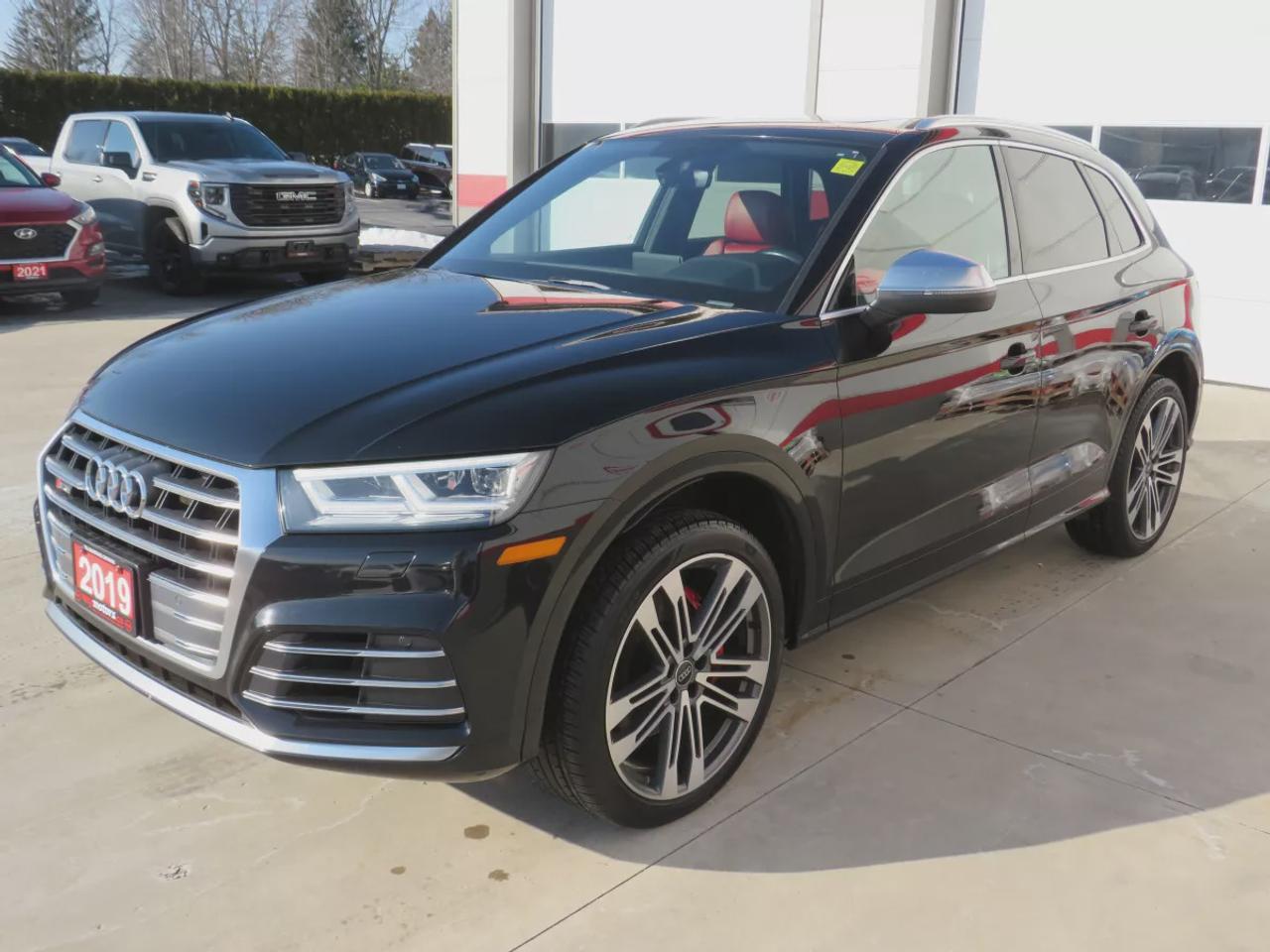 2019 Audi SQ5 Progressiv  | 349 Horsepower | Clean Title | No Accidents | Safety Certified | AWD | Alloy Rims | Red Leather Interior | Navigation | Panoramic Sunroof | Push Button Start | Power Seats/Lumbar | Heated Seats | Heated Steering Wheel | Power Tailgate Photo