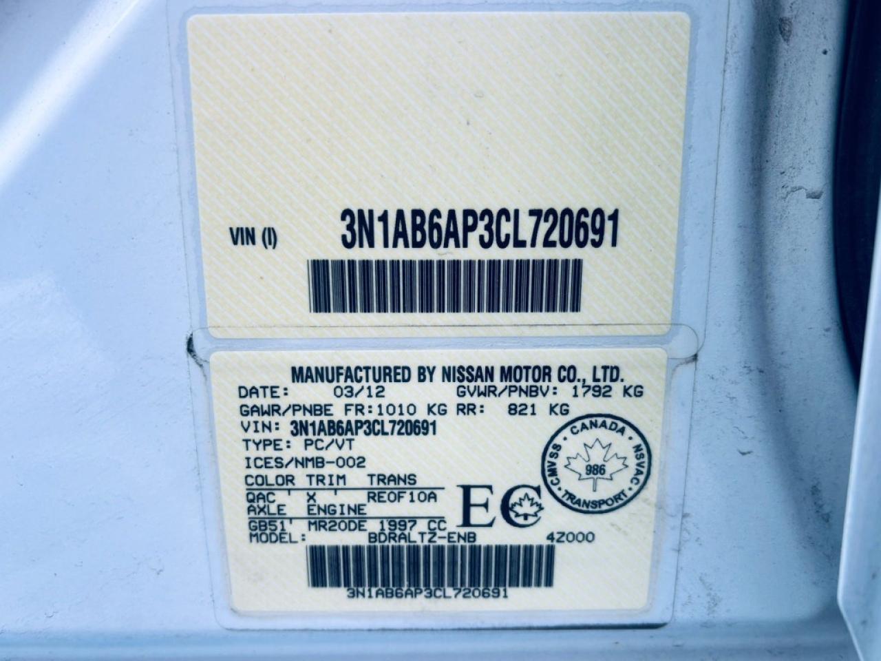 2012 Nissan Sentra 4dr Sedan I4 CVT 2.0 S Photo