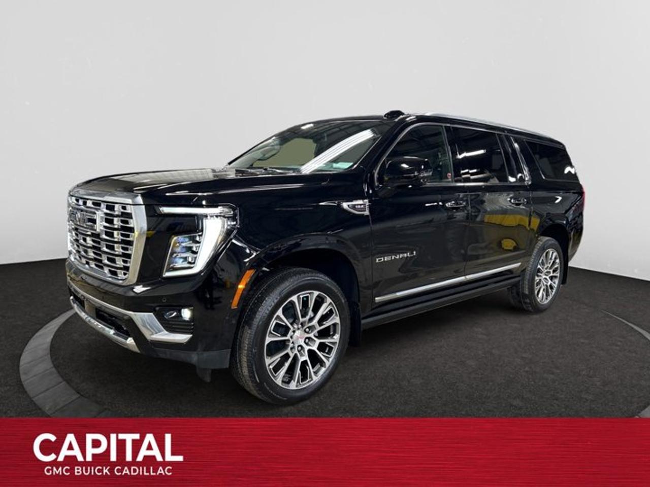 This 2026 GMC Yukon XL in Onyx Black is equipped with 4WD and Gas V8 6.2L/ engine.The GMC Yukon is designed with power and purpose. Bold exterior styling cues and refined details give it an unmistakable presence on the road. From its three-dimensional grille, advanced lighting and stylish wheels to its active grille shutters, rainsense front wipers and hidden rear wiper, youll find innovative features both inside and out. With seating for up to nine, premium materials and inspiring capability, this SUV offers a perfect blend of craftsmanship, comfort and functionality. The interior features optional heated and ventilated seats, heated steering wheel, a quiet cabin, keyless open and start and climate controls. Not to mention the innovative seating and storage, from third-row power fold flat seats and second-row power-release fold and tumble seats to a large center console, articulating screen with hidden storage and 1113 L /39.3 cu. ft. (XL model; Yukon 433 L /15.3 cu. ft.) of cargo space behind the third row. The Yukon comes with 5.3L V-8 EcoTec3 Engine, can tow up to 3856 KG (8500 LB.) And to deliver a refined, solid and smooth drive, youll find hydraulic mounts, improved handling and automatic locking rear differential. Technology and infotainment innovations let you stay conveniently connected and in control, with features like multiple USB ports and an 8-inch infotainment system with available navigation. Not to mention a customizable driver information center, rear vision camera, rear seat reminder and access to the myGMC app. This SUV is equipped with an array of available advanced safety features to help prepare you for the unexpected, including available forward collision alert, low speed forward automatic braking, front and rear park assist, and much more.Key features of the Yukon Denali include: 6.2L EcoTec3 V8 engine with 420 hp and 460lb.-ft of torque, 10-speed automatic transmission, Premium Denali styling, Magnetic Ride Control, Available power-retractable assist steps with perimeter lighting, HID Headlamps with LED signature daytime running lamps, Heated and ventilated 12-way power-adjustable driver and front-passenger bucket seats, Heated second-row bucket seats, Leather-wrapped heated steering wheel, 8 customizable driver display and multi-color Head-Up Display, Bose CenterPoint Premium Audio System, Bose Active Noise Cancellation, and Available 22 wheels.Check out this vehicles pictures, features, options and specs, and let us know if you have any questions. Helping find the perfect vehicle FOR YOU is our only priority.P.S...Sometimes texting is easier. Text (or call) 306-801-9090 for fast answers at your fingertips!Dealer License #914248Disclaimer: All prices are plus taxes & fees. See dealer for Details. Dealer Permit # 914248 See dealer for Details.