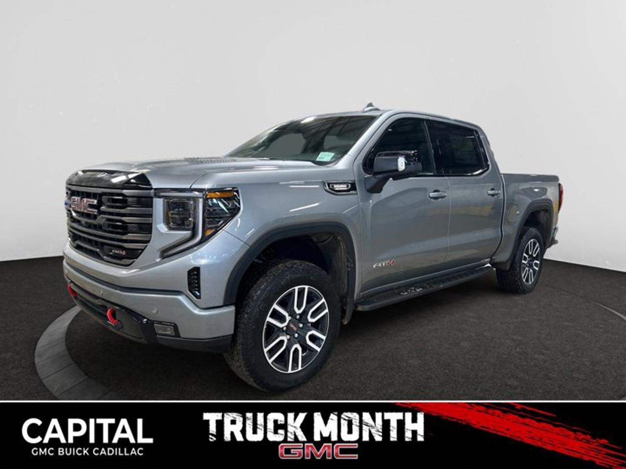 This 2026 GMC Sierra 1500 in Summit White is equipped with 4WD and Turbocharged Diesel I6 3.0L/183 engine.The Next Generation Sierra redefines what it means to drive a pickup. The redesigned for 2019 Sierra 1500 boasts all-new proportions with a larger cargo box and cabin. It also shaves weight over the 2018 model through the use of a lighter boxed steel frame and extensive use of aluminum in the hood, tailgate, and doors.To help improve the hitching and towing experience, the available ProGrade Trailering System combines intelligent technologies to offer an in-vehicle Trailering App, a companion to trailering features in the myGMC app and multiple high-definition camera views.GMC has altered the pickup landscape with groundbreaking innovation that includes features such as available Rear Camera Mirror and available Multicolour Heads-Up Display that puts key vehicle information low on the windshield. Innovative safety features such as HD Surround Vision and Lane Change Alert with Side Blind Zone alert will also help you feel confident and in control in the Next Generation Seirra.Key features of the Sierra AT4 include: 2-inch factory -installed suspension lift, Off-Road suspension with monotube shock absorbers, Distinct exterior design with black chrome accents, Exclusive athletic premium interior, Available mud terrain-rated Goodyear Wrangler DuraTrac tires, GMC MultiPro Tailgate, Available Head-Up Display with Off-Road Inclinometer, Available High Definition Surround Vision and standard TractionSelect System with available Off-Road mode, and Available 420 hp 6.2L V8 with all-new 10-speed automatic transmission.Check out this vehicles pictures, features, options and specs, and let us know if you have any questions. Helping find the perfect vehicle FOR YOU is our only priority.P.S...Sometimes texting is easier. Text (or call) 306-801-9090 for fast answers at your fingertips!Dealer License #914248Disclaimer: All prices are plus taxes & fees. See dealer for Details. Dealer Permit # 914248 See dealer for Details.