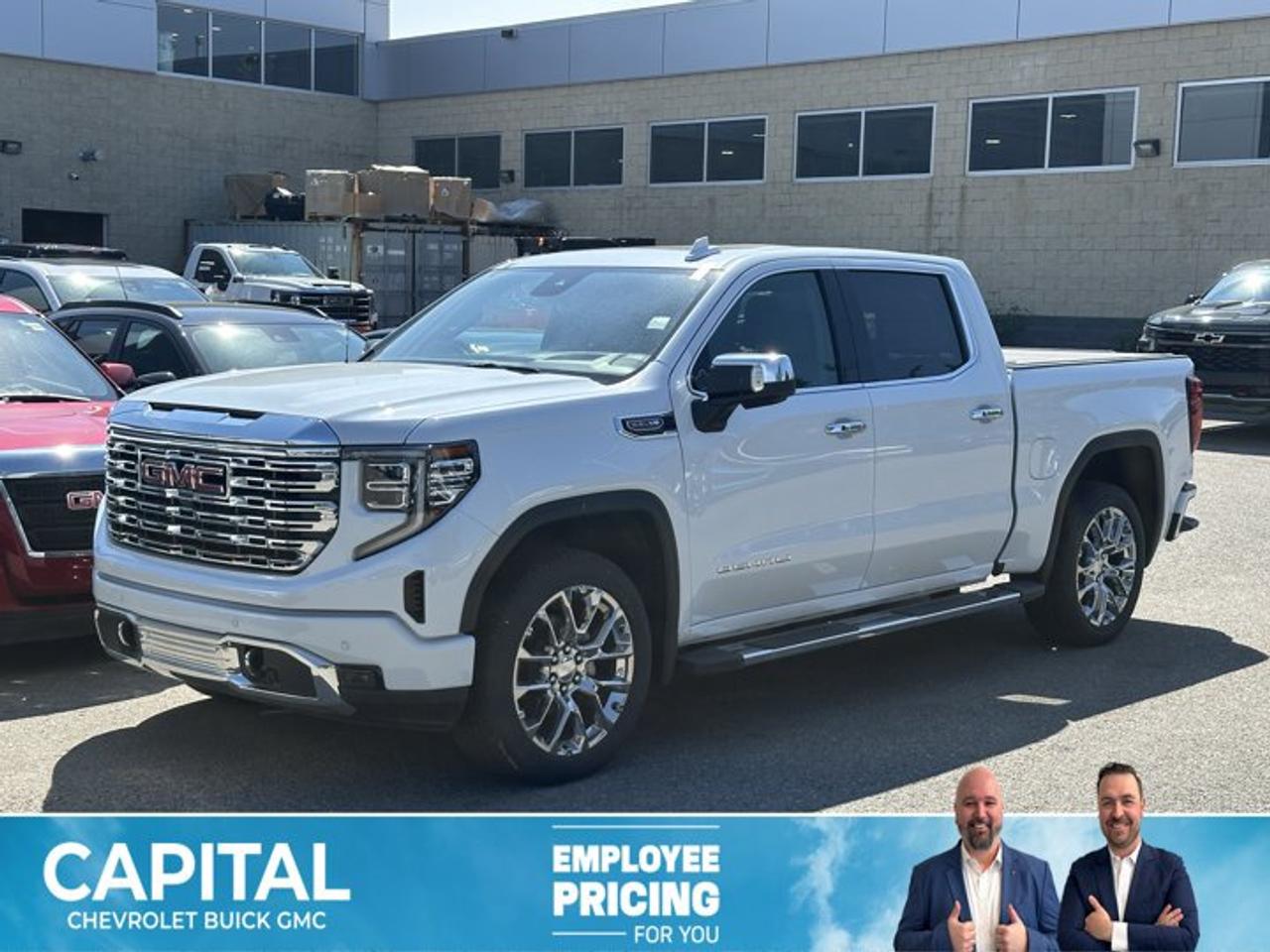 This GMC Sierra 1500 delivers a Gas V8 6.2L/376 engine powering this Automatic transmission. WHEELS, 22 TRANSIT STEEL WHEELS FOR LPO 22 WHEELS AND TIRES, TRANSMISSION, 10-SPEED AUTOMATIC WITH ELECTRONIC PRECISION SHIFT, ELECTRONICALLY CONTROLLED with overdrive, and tow/haul mode and steering column paddle shifters. Includes Cruise Grade Braking and Powertrain Grade Braking (STD), TECHNOLOGY PACKAGE includes (DRZ) Rear Camera Mirror and (UV6) Multicolour 15 Diagonal Head-Up Display.*This GMC Sierra 1500 Comes Equipped with These Options *REAR AXLE, 3.23 RATIO, PREMIUM FLOOR LINERS WITH REMOVABLE CARPET INSERT, FRONT, LPO, 22 (55.9 CM) BRIGHT SPLIT-SPOKE WHEELS LPO wheels will come with 4 steel 22 wheels from the factory with alignment specs set to 22 LPO wheel selected (dealer-installed), GVWR, 7100 LBS. (3221 KG) (STD), GLACIER WHITE TRICOAT, ENGINE, 6.2L ECOTEC3 V8 (420 hp [313 kW] @ 5600 rpm, 460 lb-ft of torque [624 Nm] @ 4100 rpm); featuring Dynamic Fuel Management, ENGINE BLOCK HEATER, DENALI PREFERRED EQUIPMENT GROUP includes standard equipment, ACTIVE EXHAUST, DUAL, SPORT-MODE ENABLED, 3 YEARS SIRIUSXM.* Stop By Today *Stop by Capital Chevrolet Buick GMC Inc. located at 13103 Lake Fraser Drive SE, Calgary, AB T2J 3H5 for a quick visit and a great vehicle!