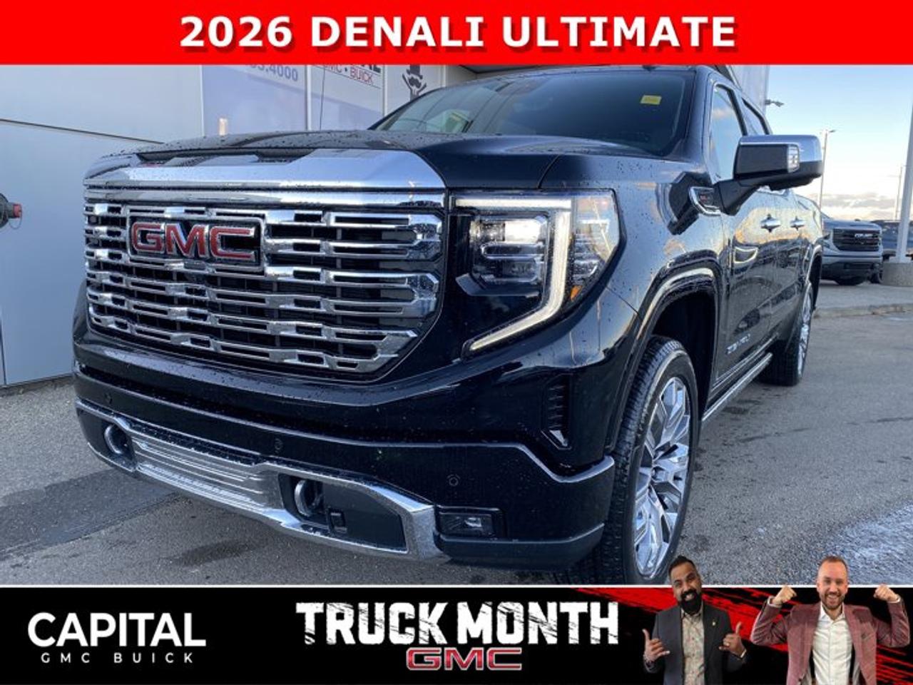 Check out this 2026 Sierra 1500 Crew Cab Denali with the RESERVE PACKAGE. Equipped with a ton of options like Heated and Cooled Seats, Heated Steering, Body Color Arch Moldings, 360 CAM, Rear Streaming Camera Mirror, Heads-up Display, 22 Inch Wheels, Heated Rear Seats, Massive Touchscreen, Power Assist Steps, and so much more... CALL NOWAsk for the Internet Department for more information or book your test drive today! Text 825-445-0521 for fast answers at your fingertips!AMVIC Licensed Dealer - Licence Number B1044900Disclaimer: All prices are plus taxes and include all cash credits and loyalties. See dealer for details. AMVIC Licensed Dealer # B1044900