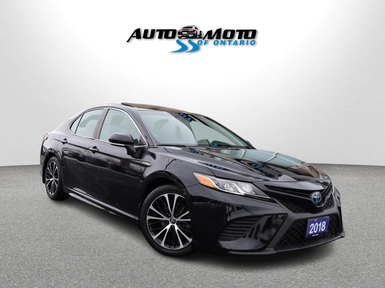 2018 Toyota Camry HYBRID SE HYBRID CERTIFIED CAMERA BLUETOOTH LEATHER HEATED SEATS SUNROOF CRUISE ALLOYS Photo0